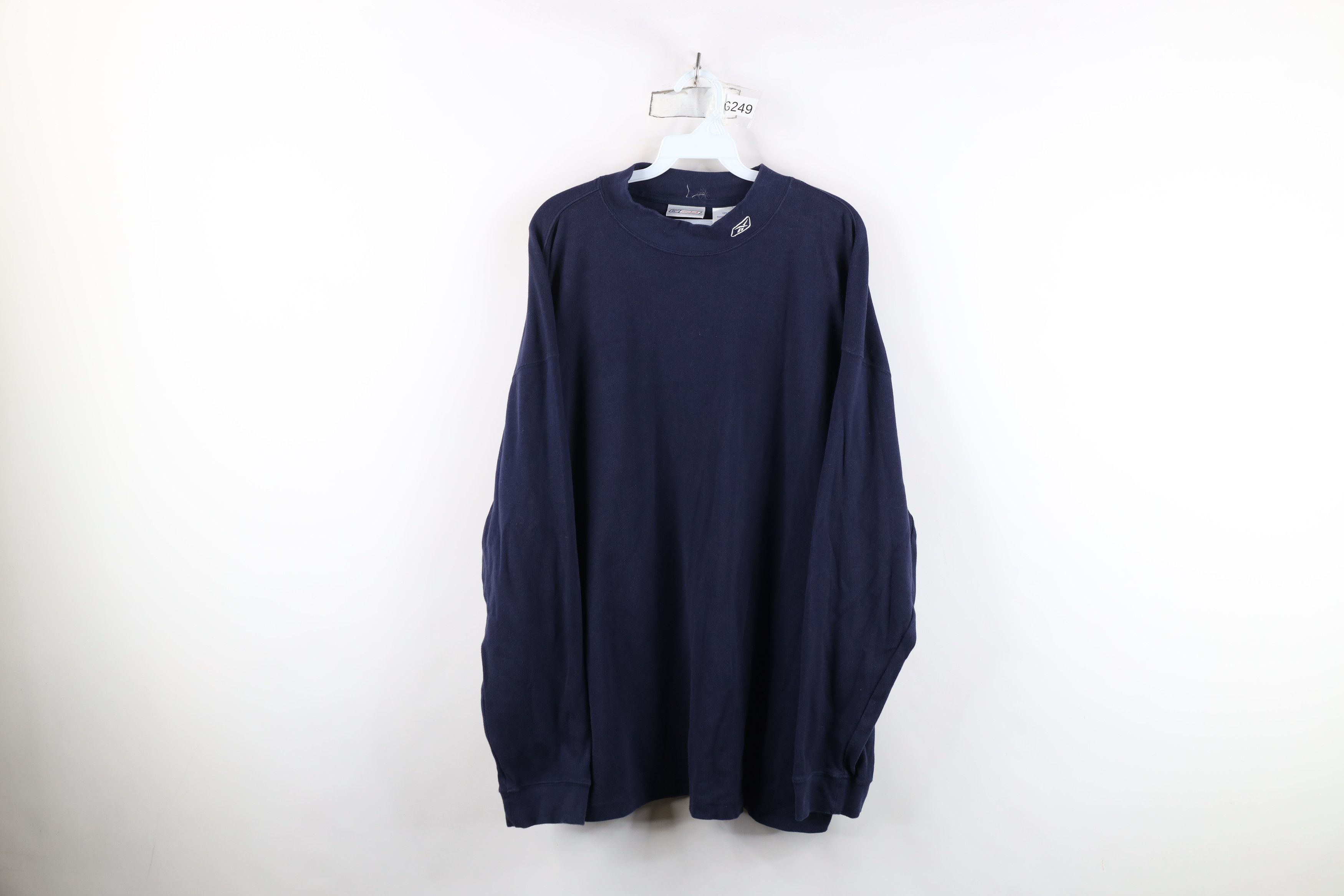 Reebok Vintage 90s Reebok Logo Mock Neck Long Sleeve T-Shirt Size US XXL / EU 58 / 5 - 1 Thumbnail