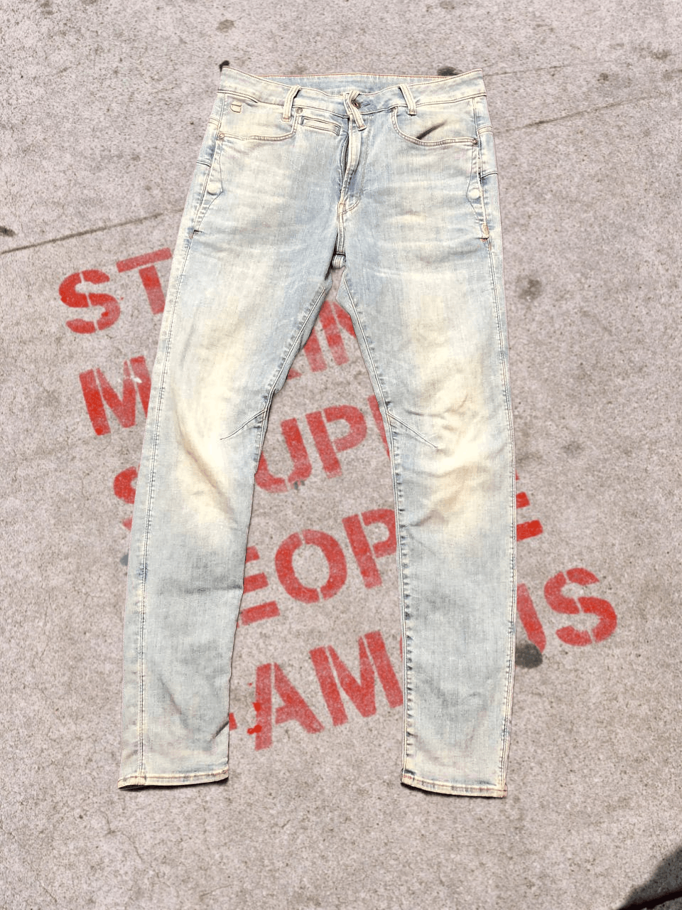G STAR 3D SUPER SLIM Fit Denim Jeans Clean Look