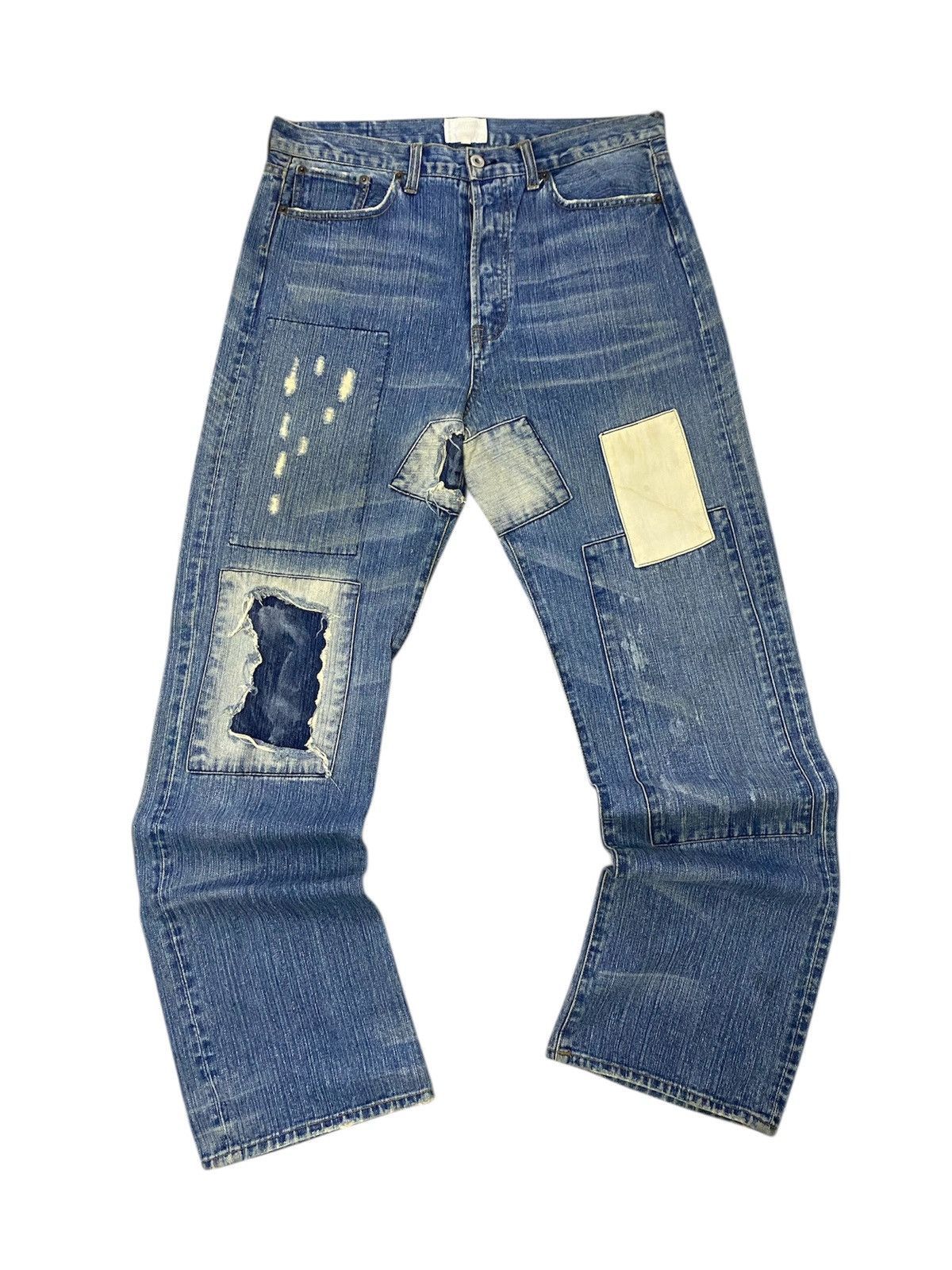 Japanese Brand Kapital Style Exhibitionist Patchwork Denim Jeans Size US 34 / EU 50 - 1 Thumbnail