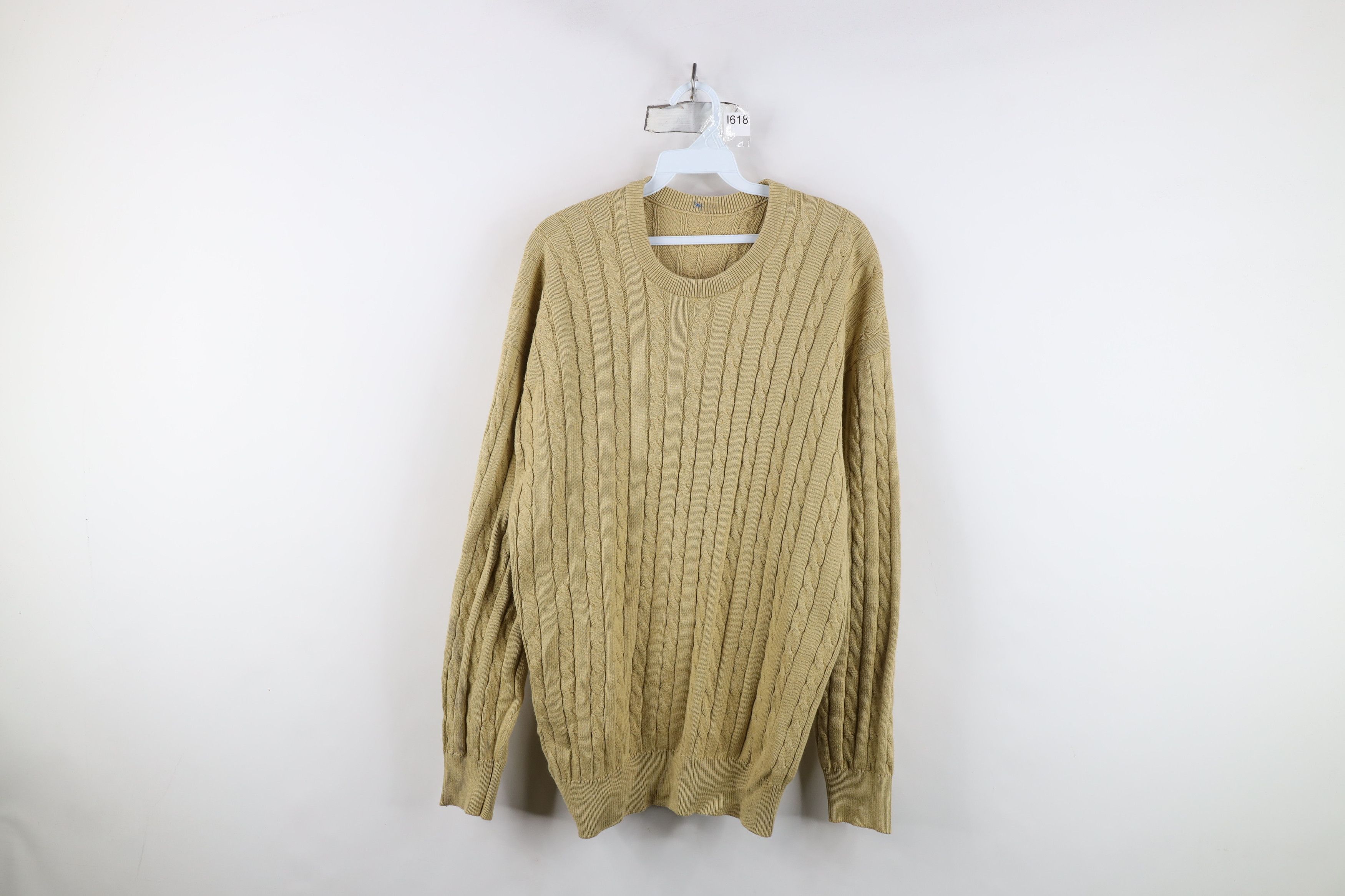 Vintage Vintage 90s Streetwear Chunky Cable Knit Crewneck Sweater Size US XL / EU 56 / 4 - 1 Thumbnail