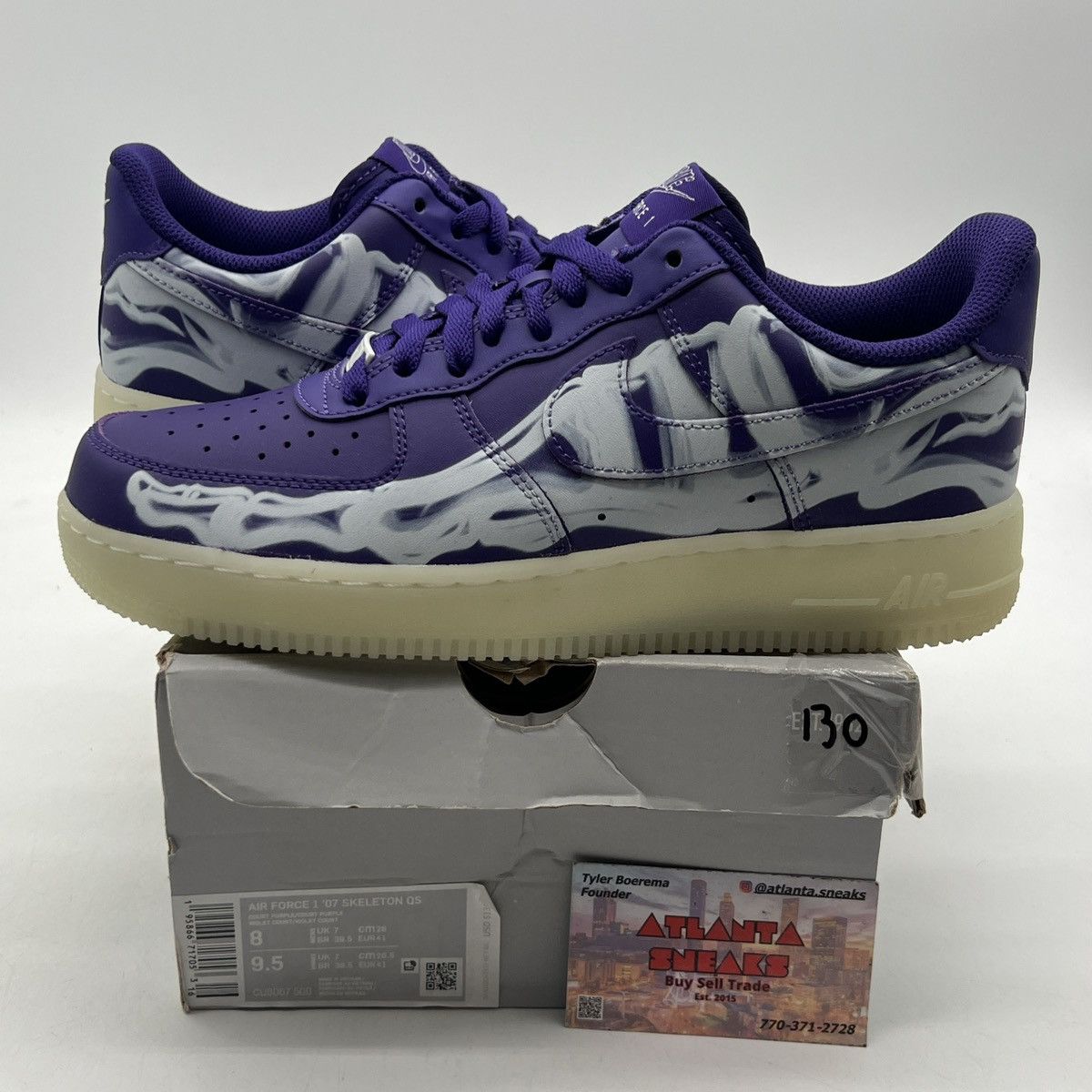 Nike Air Force 1 purple skeleton Size US 8 / EU 41 - 1 Thumbnail