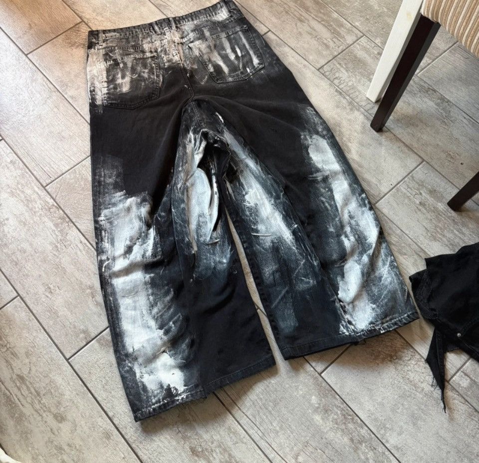 Japanese Brand rare handmade painted faded loose pants 💥 Size US 31 - 2 Thumbnail