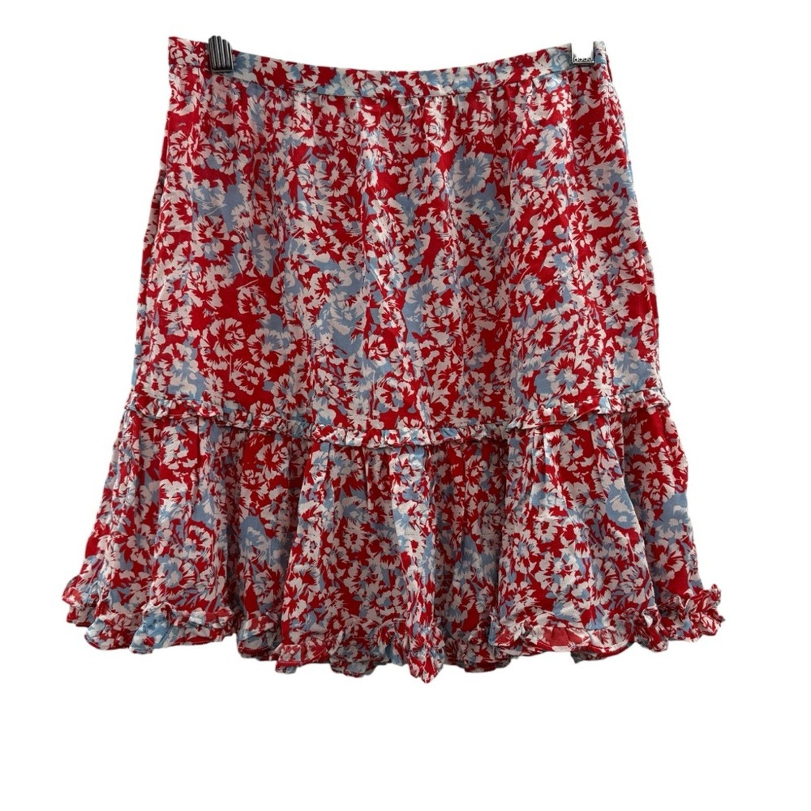 Other Paloma Blue Alexa 100% Silk Floral Tiered Mini Skirt Size 29" - 3 Thumbnail