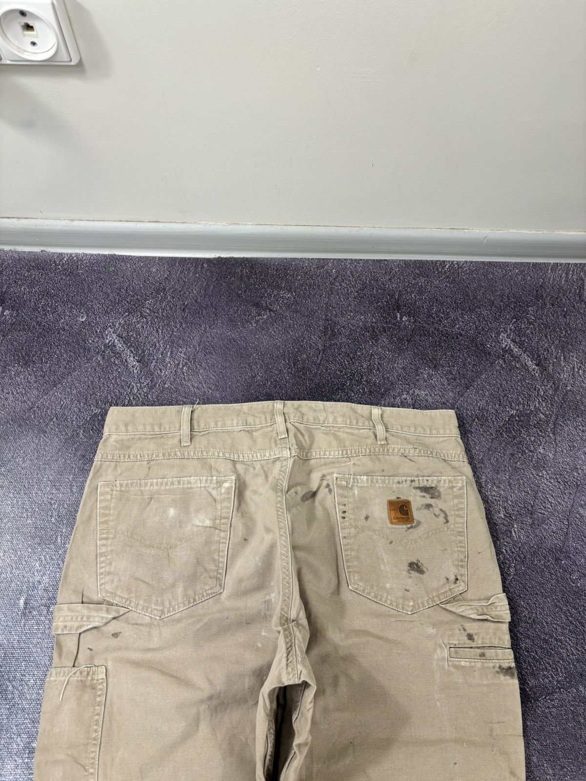 Carhartt Vintage 90s Carhartt Cream Work Hype Carpenter Baggy Pants Size US 38 / EU 54 - 6 Thumbnail