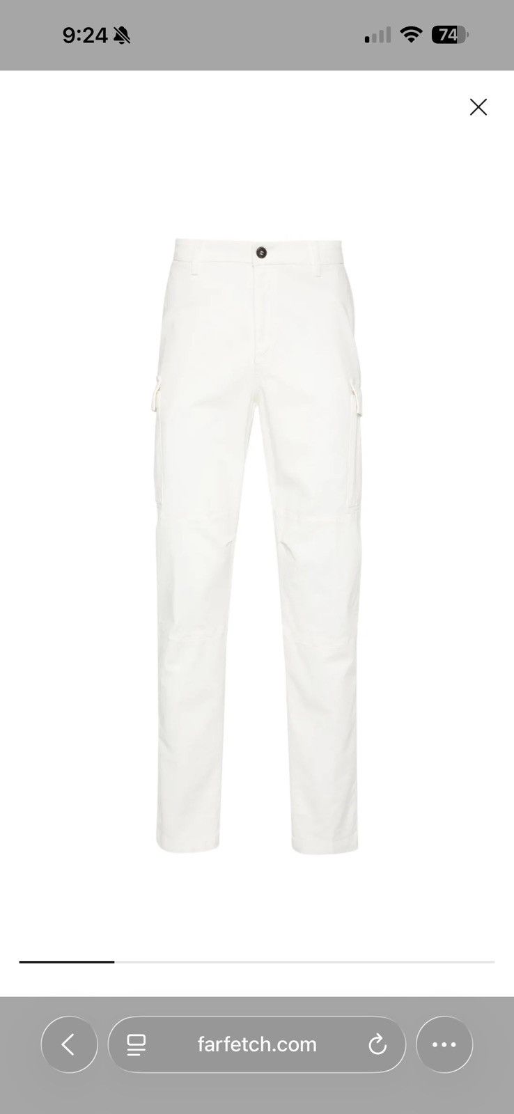 Eleventy Eleventy Cream Tapered Cargo Pants Size US 33 - 1 Thumbnail