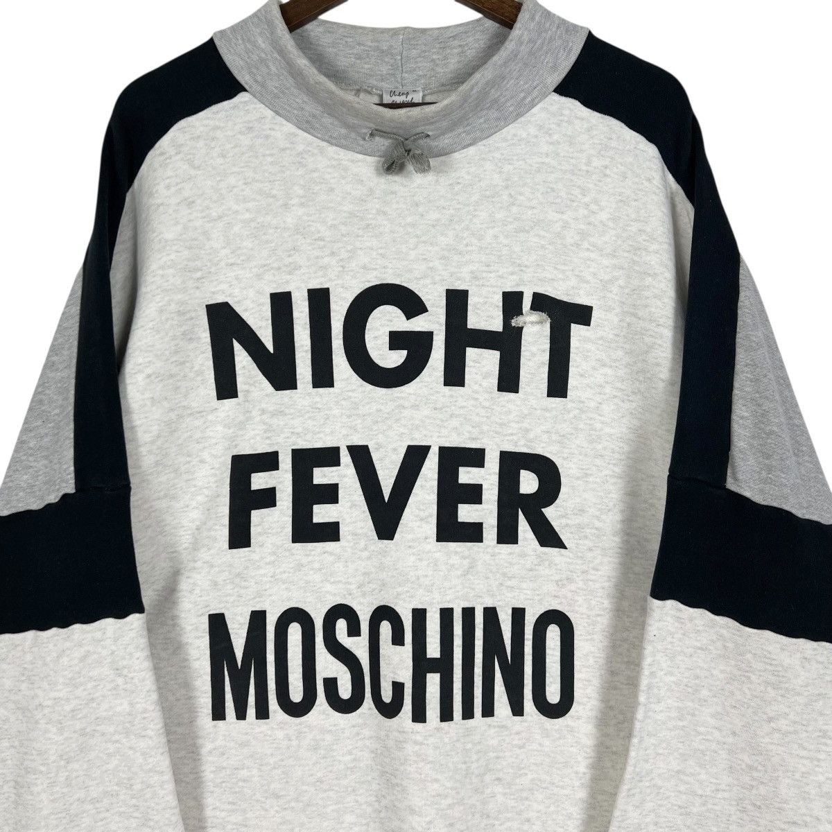 Moschino 90s Vintage MOSCHINO “night fever” Mock Neck Sweatshirt Size US XL / EU 56 / 4 - 3 Thumbnail