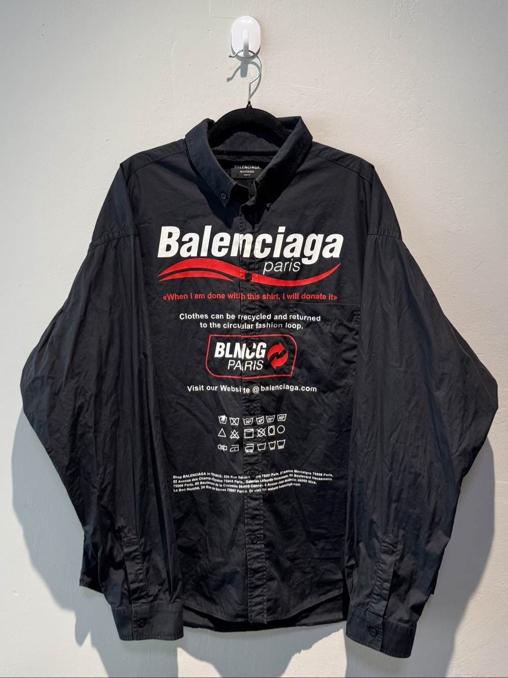 Balenciaga Balenciaga Paris Logo Graphic Shirt Size M Size US M / EU 48-50 / 2 - 1 Thumbnail
