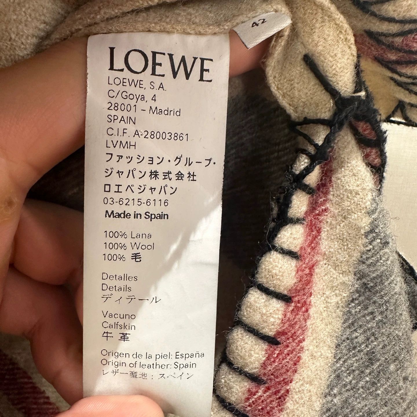 Loewe Loewe may693 Leather Logo Stripe Hoodie Wool 42 Size M / US 6-8 / IT 42-44 - 4 Thumbnail