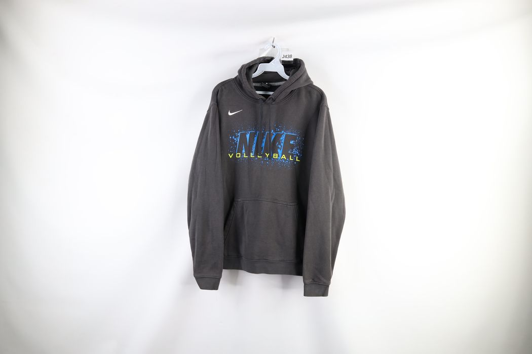 Vintage Vintage Nike Spell Out Volleyball Hoodie Sweatshirt Gray