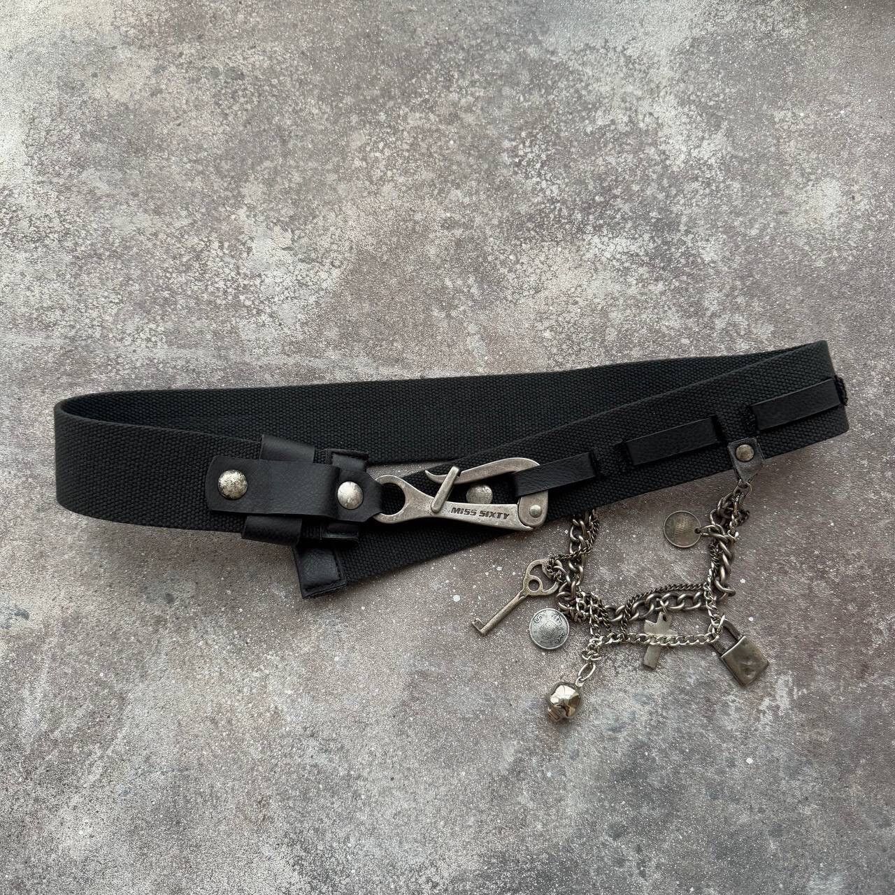 Miss Sixty RARE Miss Sixty Vintage Avant Garde Gothic Belt With Chain Size ONE SIZE - 6 Thumbnail
