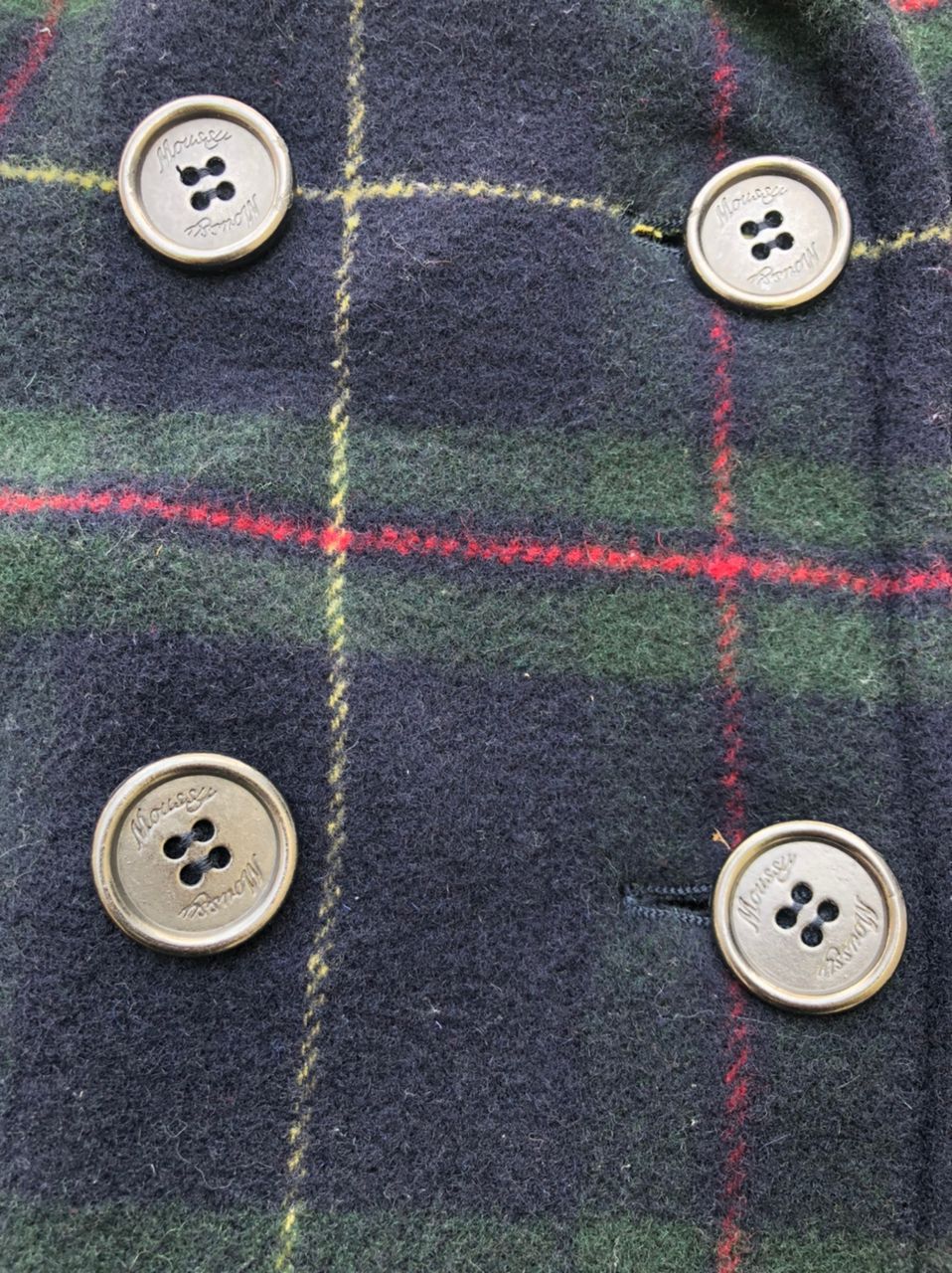 Japanese Brand × MOUSSY Moussy Tartan Wool Coat Jacket Size US S / EU 44-46 / 1 - 7 Thumbnail