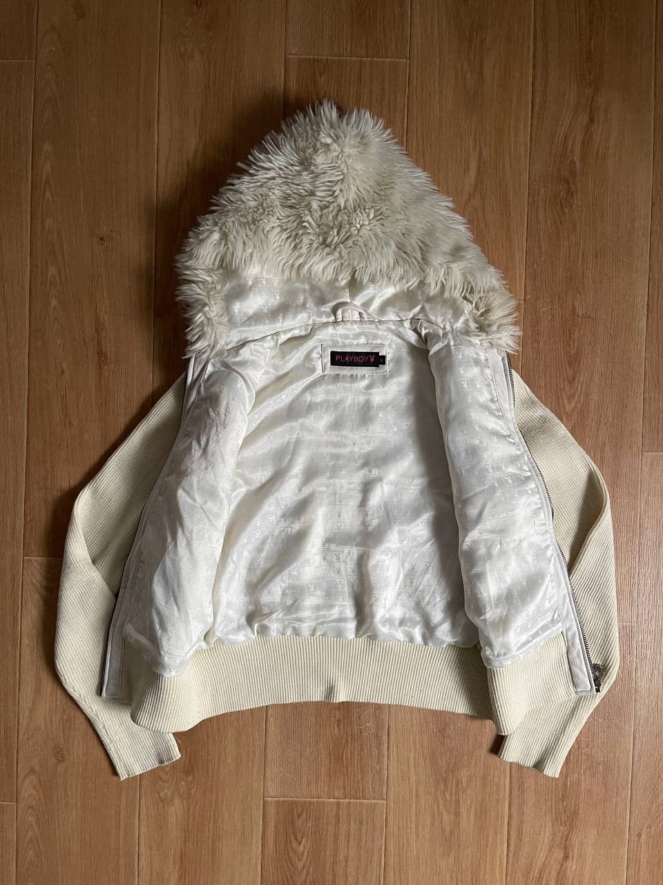 Playboy × Vintage 00S Fluffy Y2K Faux Fur Jacket Size M / US 6-8 / IT 42-44 - 10 Thumbnail