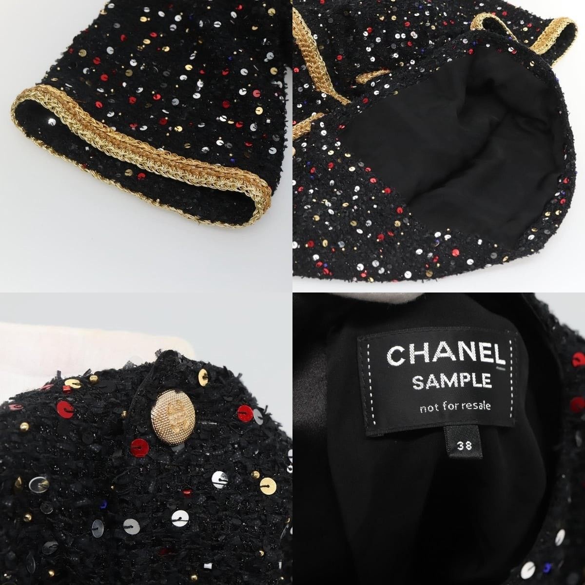 Chanel Chanel One Piece Shirt Tweed Black CC Size ONE SIZE - 4 Thumbnail