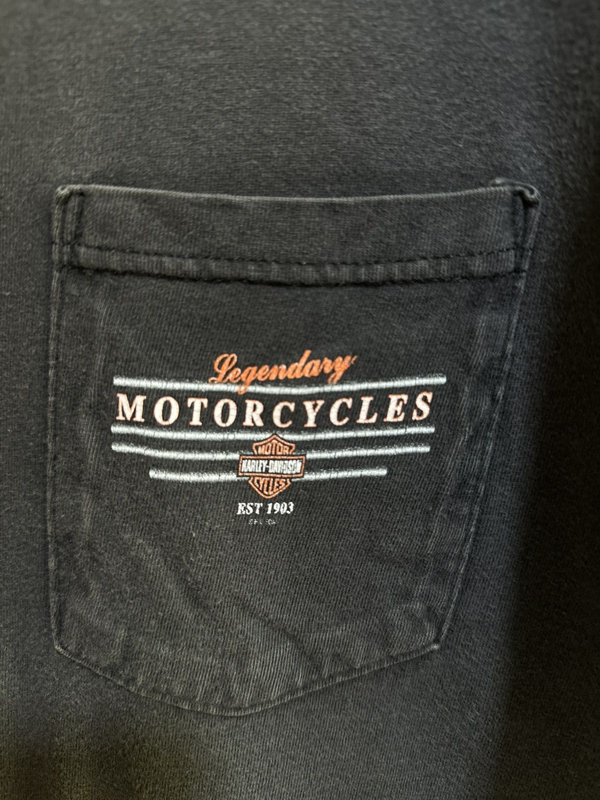 Harley Davidson Thrashed Vintage Harley Davidson Pocket Faded Tee Size US XL / EU 56 / 4 - 3 Thumbnail