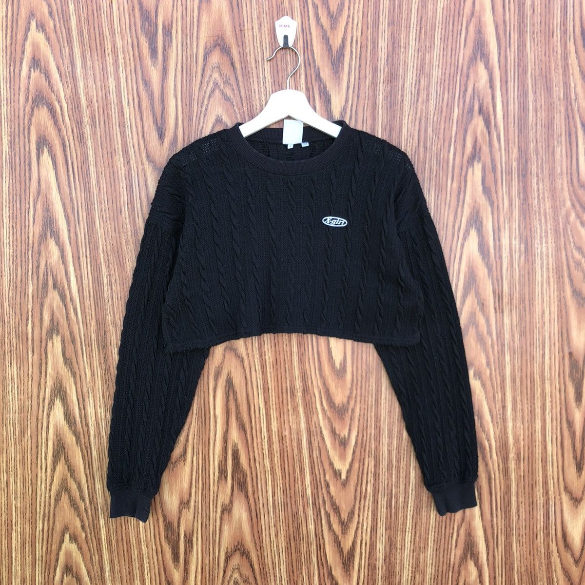 X-Girl Vintage X-girl black cropped cable-knit Size S / US 4 / IT 40 - 1 Thumbnail