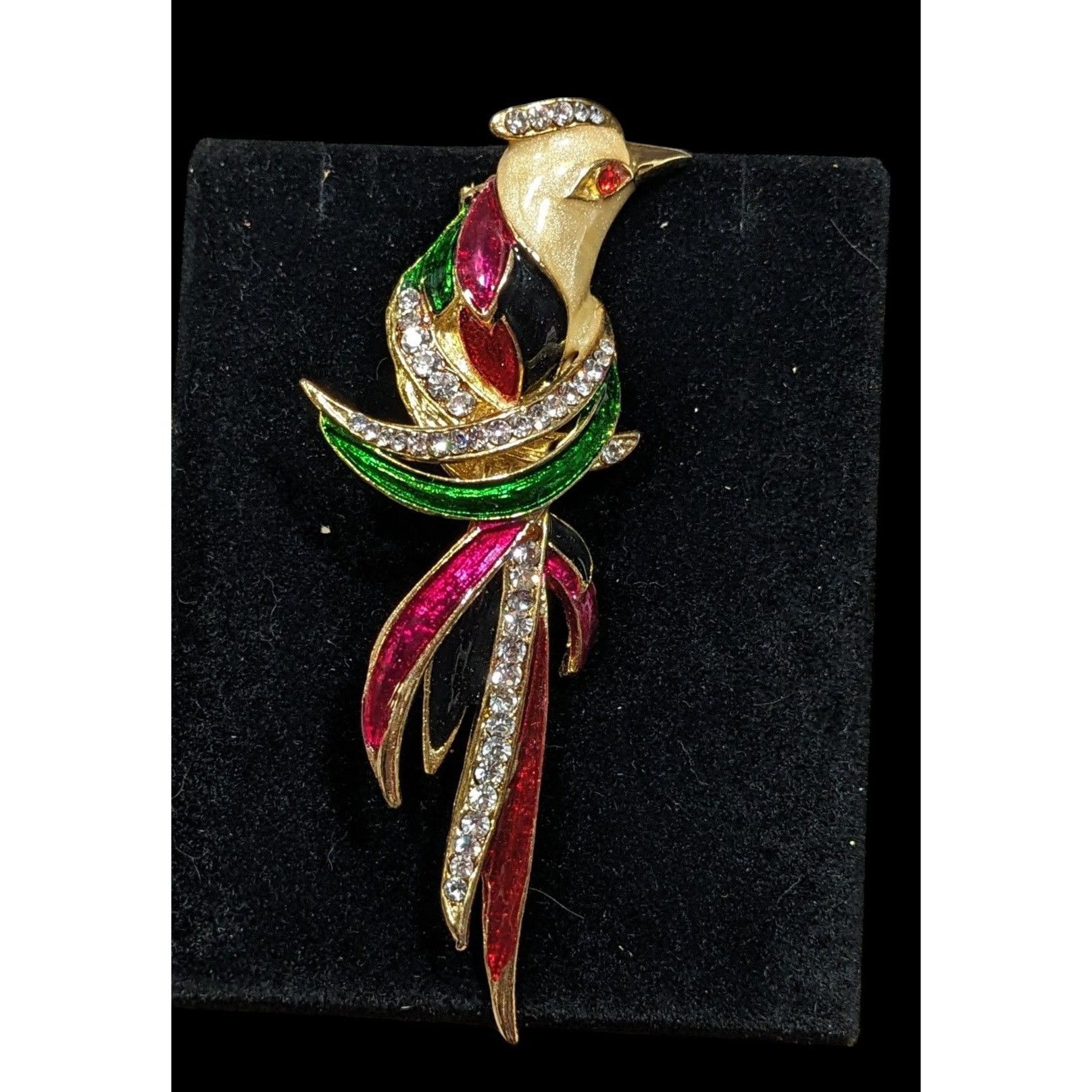 Other Vintage Enamel Rhinestone Rainbow Bird Brooch Signed WEST Size ONE SIZE - 1 Thumbnail