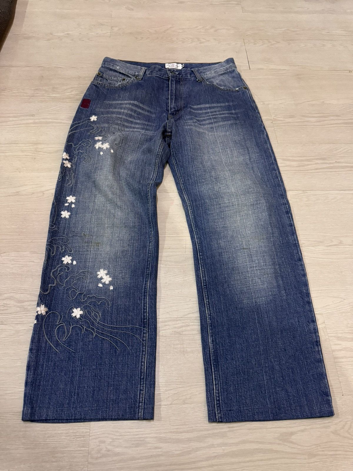 Japanese Brand Koi Pond Sukajan Japan Jeans Embroidered Multiple Pocket 32 Size US 32 / EU 48 - 2 Thumbnail