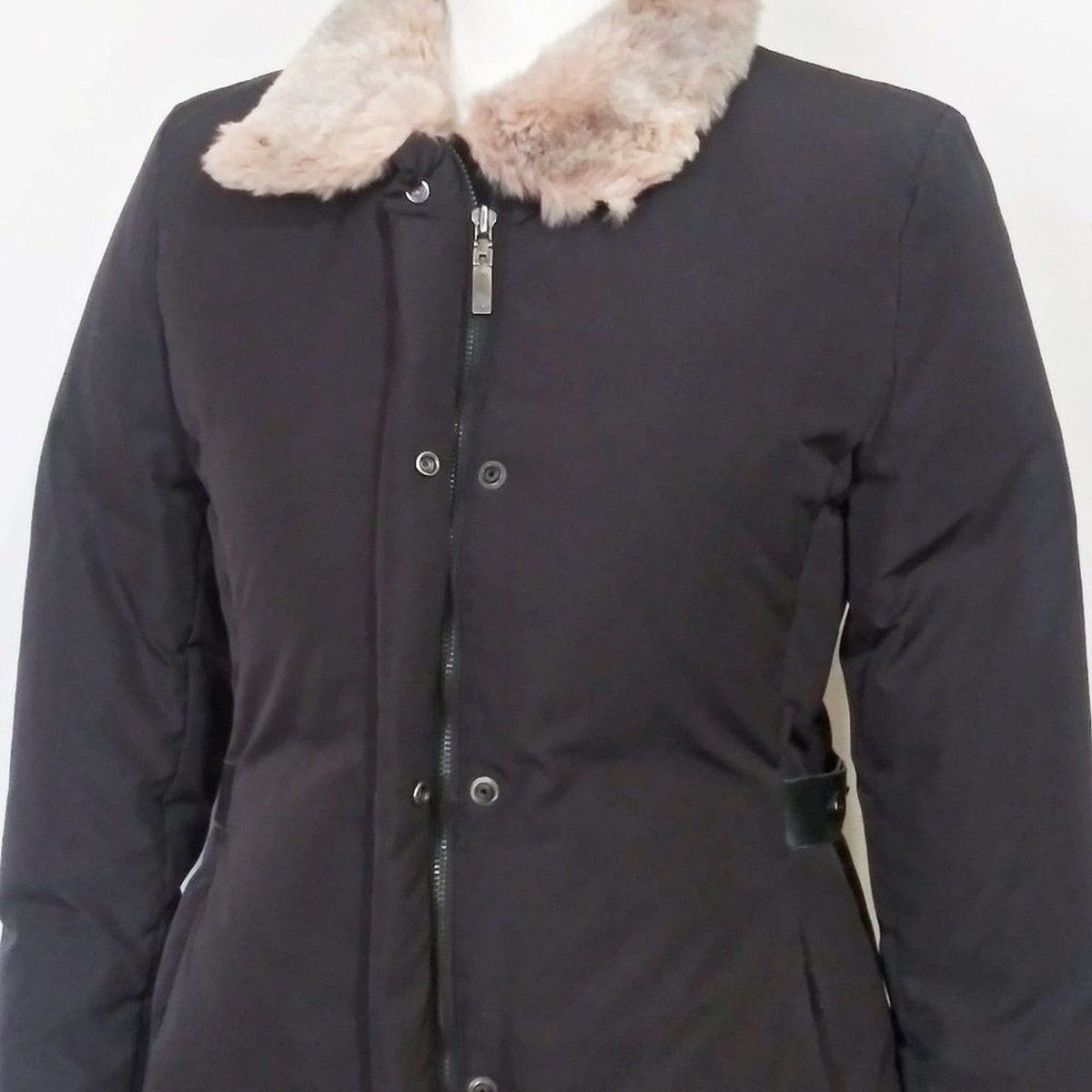 Japanese Brand Time Postmodern Funnel Neck Goose Down Puffer Faux Fur Trim Size XS / US 0-2 / IT 36-38 - 3 Thumbnail