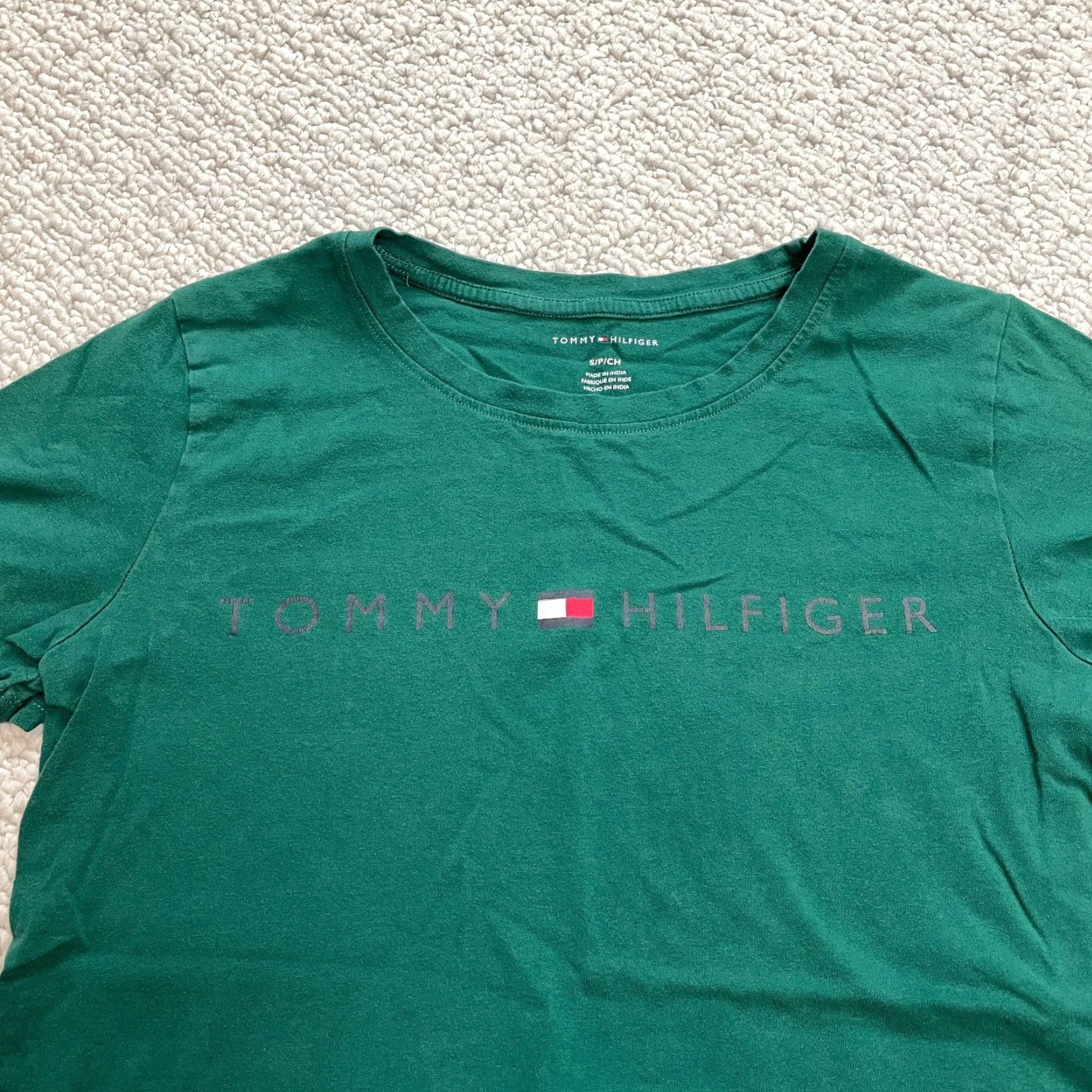 Tommy Hilfiger Tommy Hilfiger Shirt Womens Small Green Short Sleeve Logo Cotton Tee Top Size S / US 4 / IT 40 - 3 Thumbnail