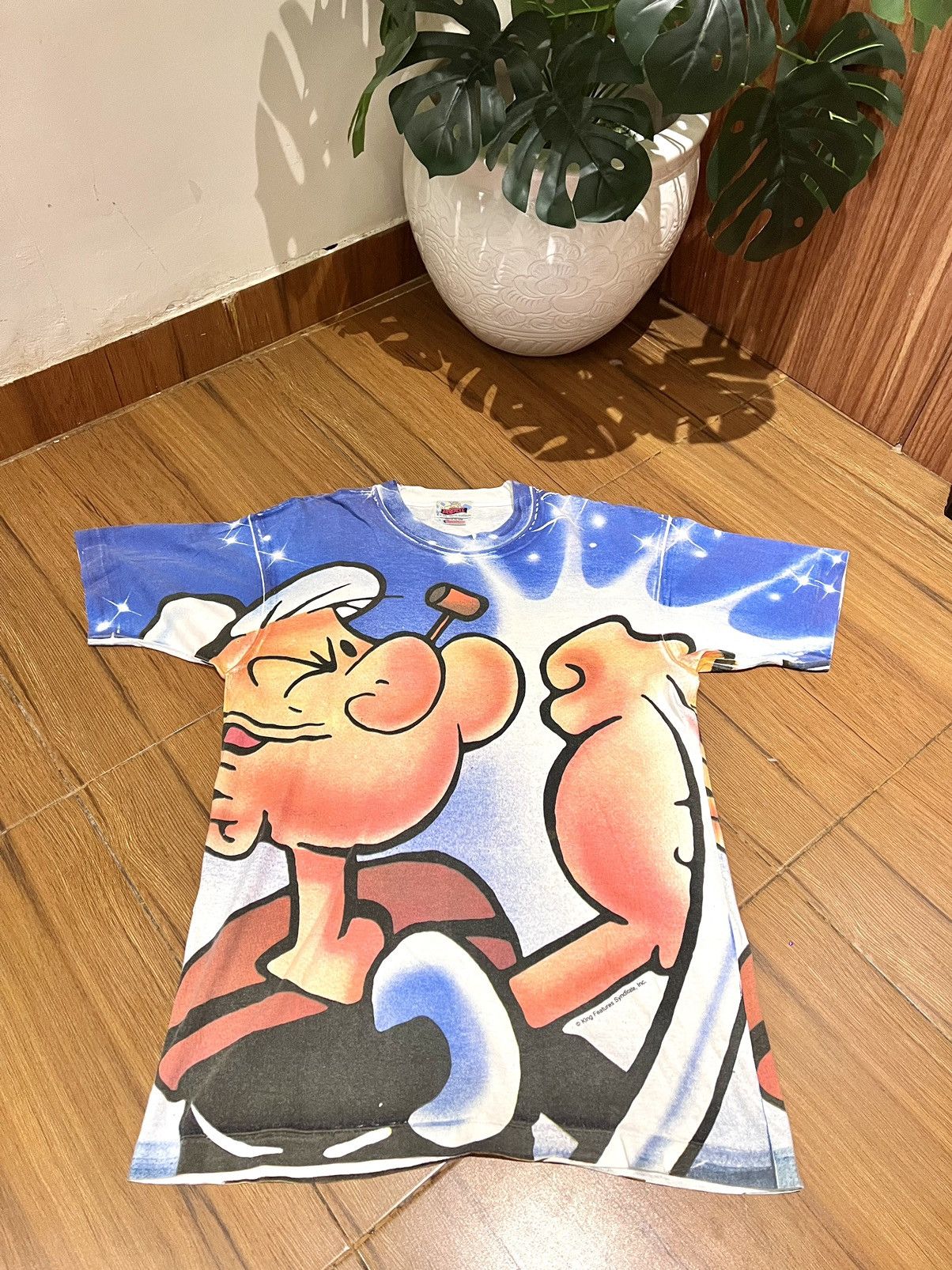 Vintage 🔥RARE🔥Vintage 90s AOP Popeye Sailor Man Size US L / EU 52-54 / 3 - 1 Thumbnail