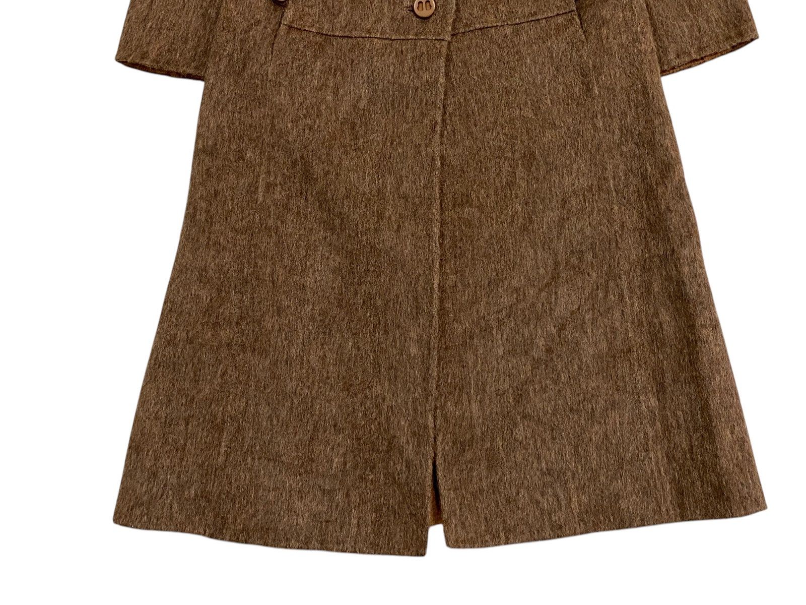 Vintage Vintage BIKI Italy Wool Blend Brown Long Coat Mohair Size M / US 6-8 / IT 42-44 - 9 Thumbnail