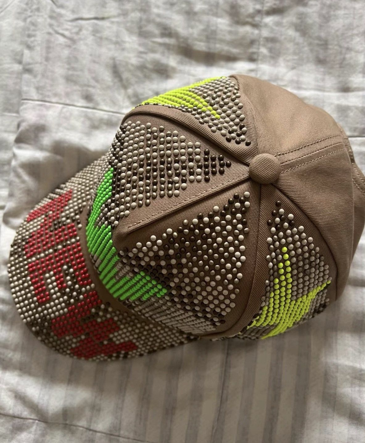 Walter Van Beirendonck Walter Van Beirendonck 25FW Digital Text Baseball Cap- Khaki Size ONE SIZE - 3 Thumbnail