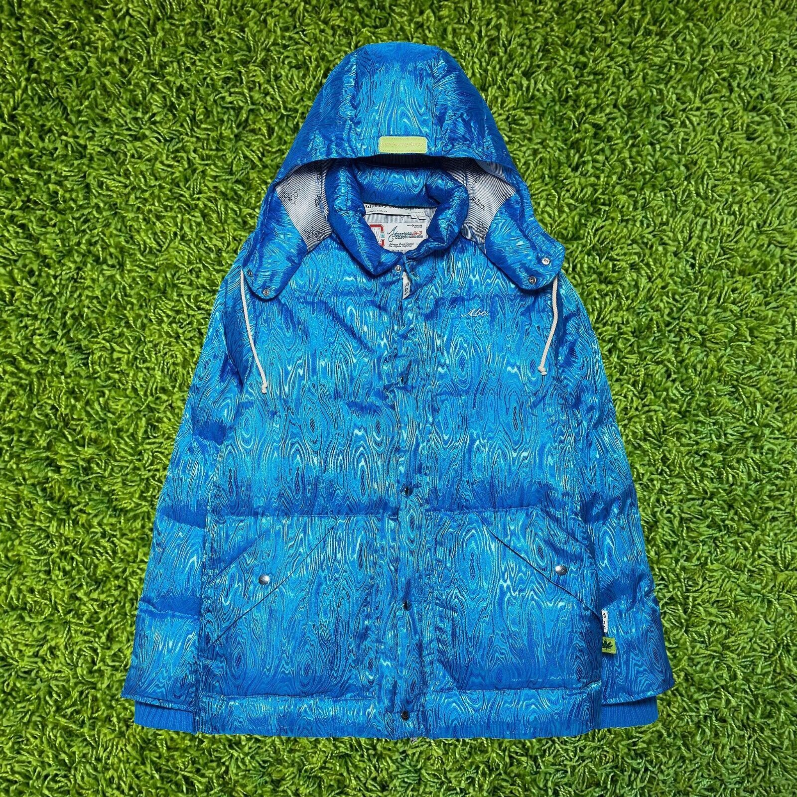 image of Advisory Board Crystals Moire Puffer Coat Blue (2023), Men's (Size 2XL)