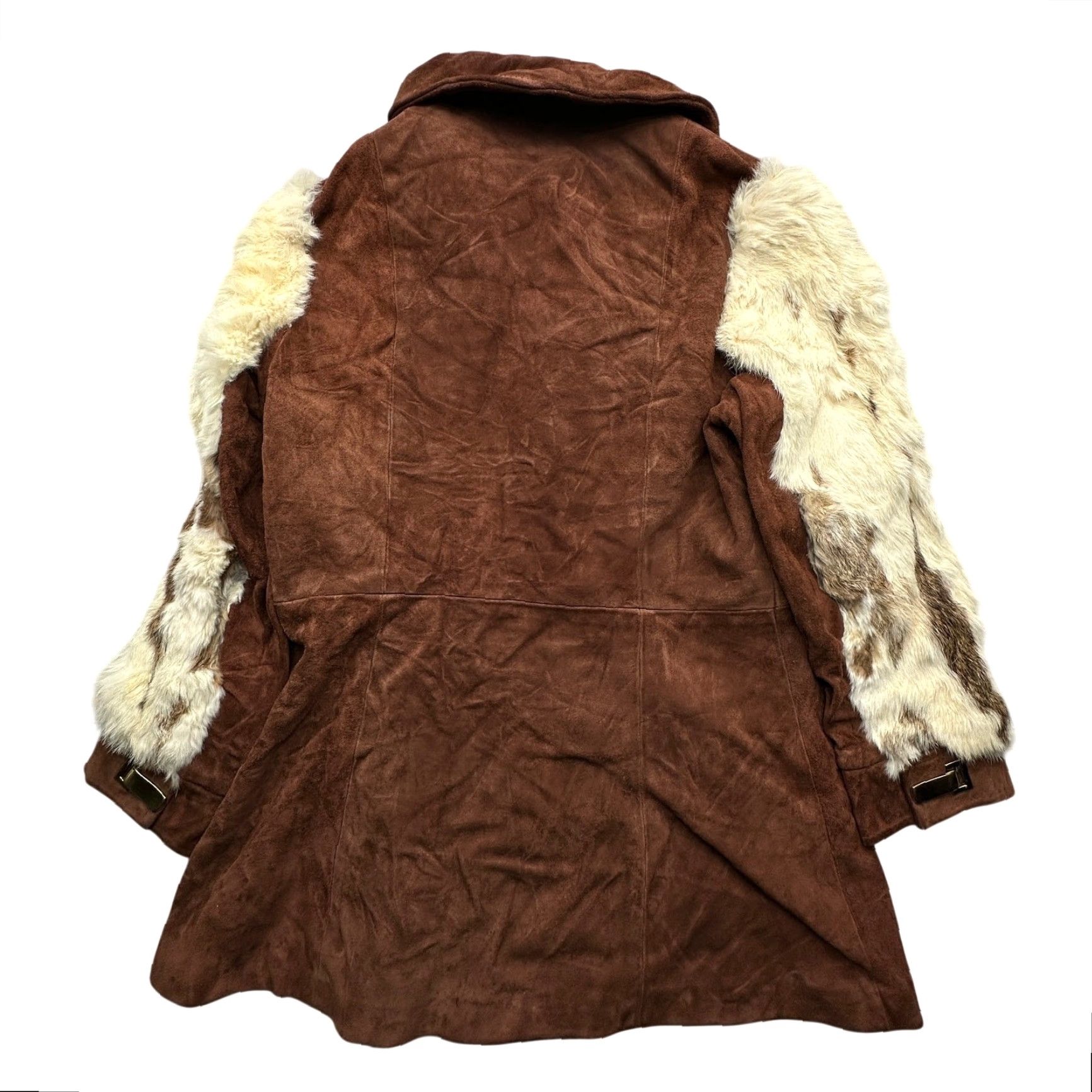 Vintage VINTAGE 70s Gutos Suede Leather Real Fur Coat Women S Brown West Germany Buckle Coat Size S / US 4 / IT 40 - 2 Thumbnail