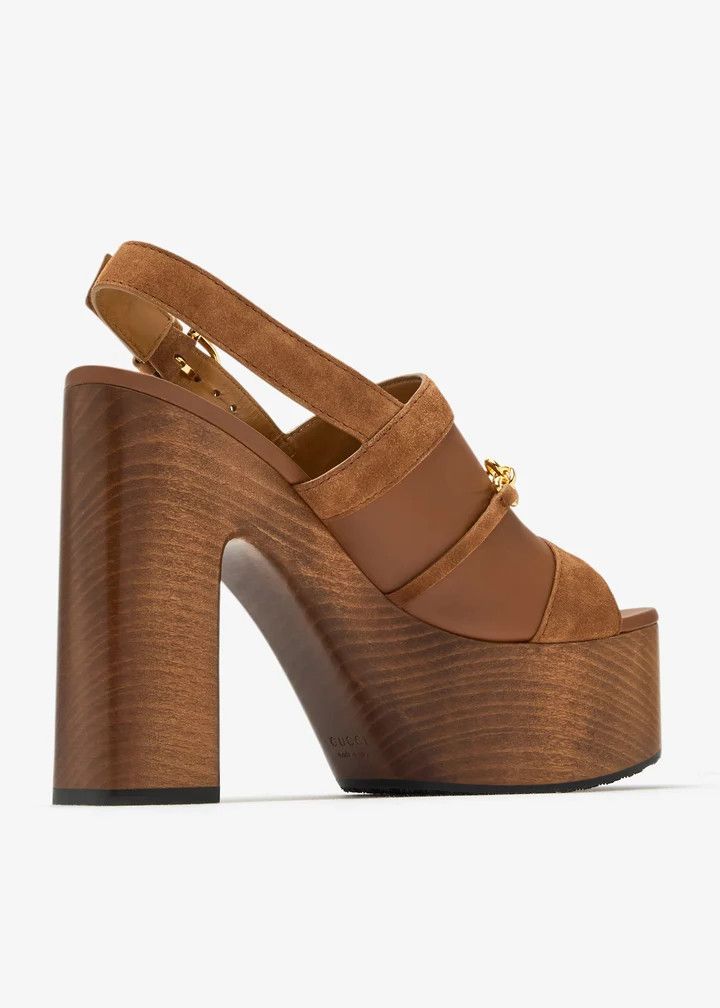 Gucci o1loc1c0426 834420 Women's Platform Sandals With Horsebit Size US 7 / IT 37 - 3 Thumbnail