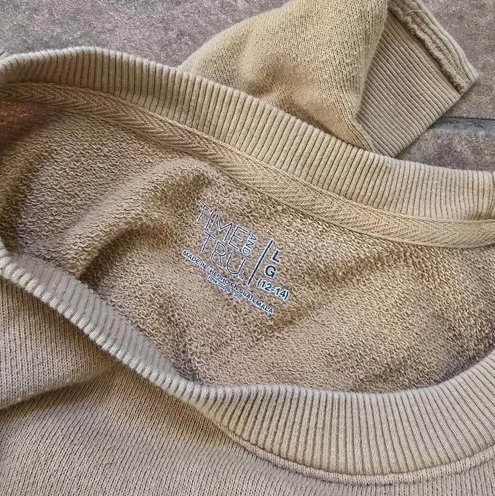 Designer Tan Side Slit T&T Sweatshirt Long Sleeve Size L / US 10 / IT 46 - 5 Thumbnail