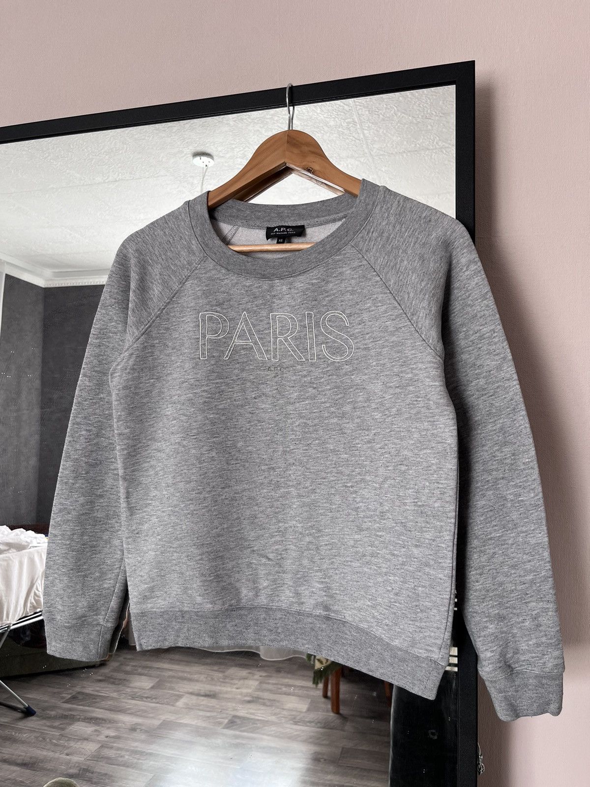 A.P.C. APC Grey Big Logo Paris Cotton Sweatshirt Jumper Size XS / US 0-2 / IT 36-38 - 1 Thumbnail