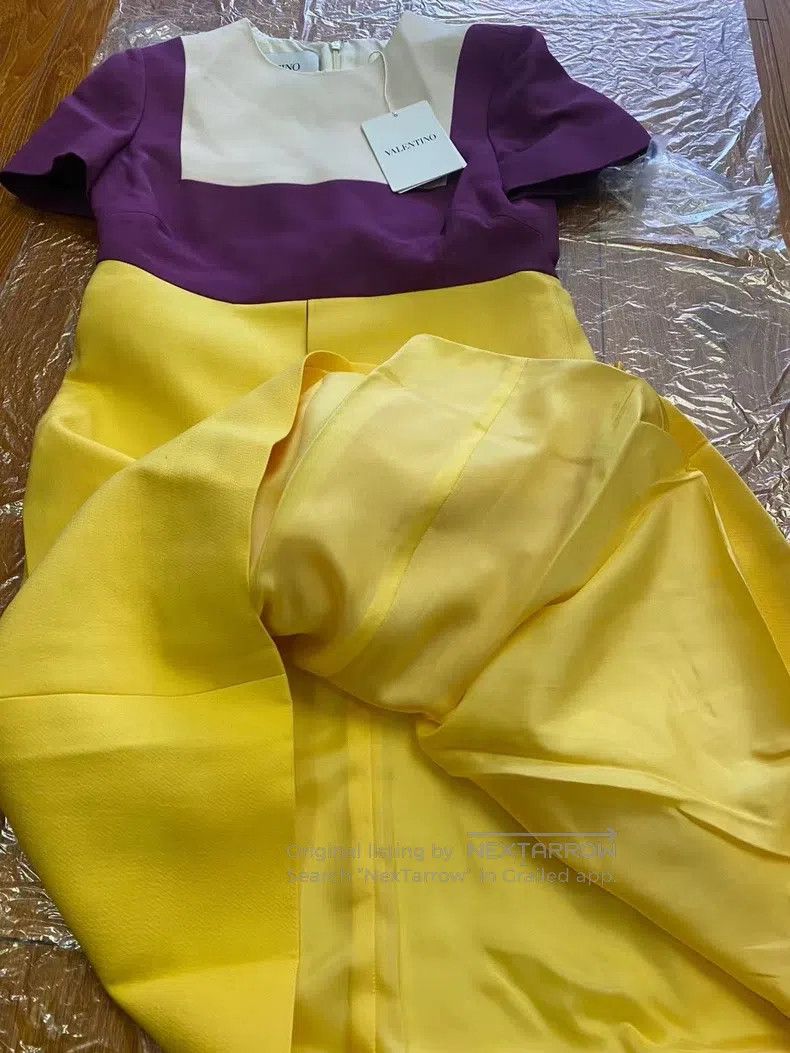 Valentino Valentino Silk color-blocked dress Size S / US 4 / IT 40 - 4 Thumbnail