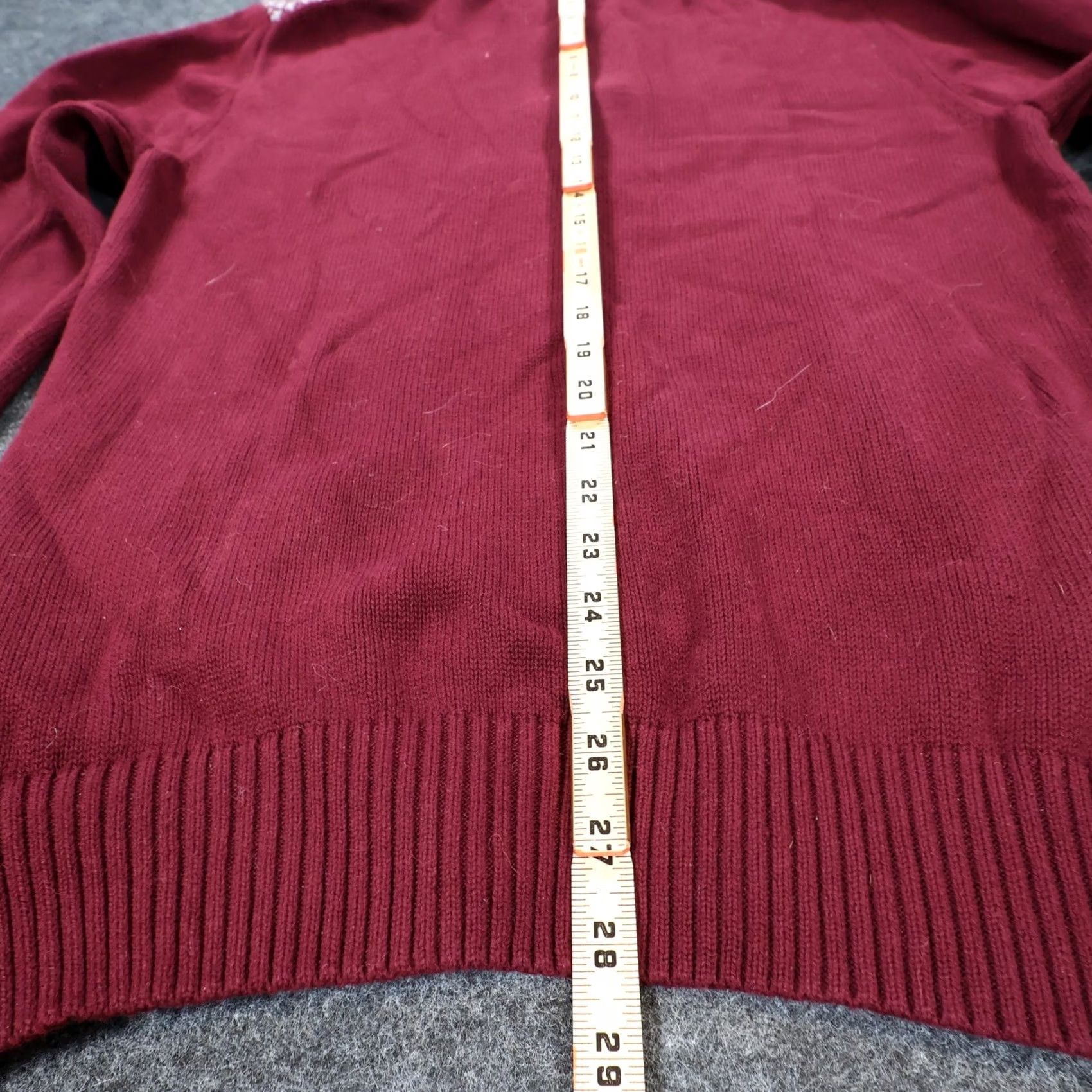 Weatherproof Weatherproof Vintage Sweater Mens L Maroon Fair Isle Quarter Zip Size US L / EU 52-54 / 3 - 6 Thumbnail