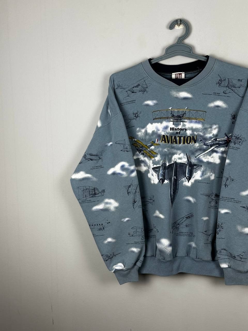 Vintage Vintage 90s AOP History Of Aviation USA Crewneck Sweatshirt Size US XL / EU 56 / 4 - 2 Thumbnail