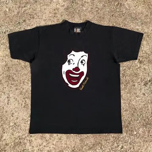 Other Black retro casual cotton tee with clown pattern Size US L / EU 52-54 / 3 - 1 Thumbnail
