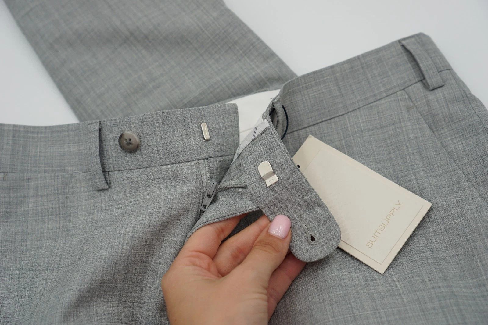Suitsupply Men Suitsupply Pants Grey Wool S120 Soho Turn Up UK/US36 Size 36R - 3 Thumbnail