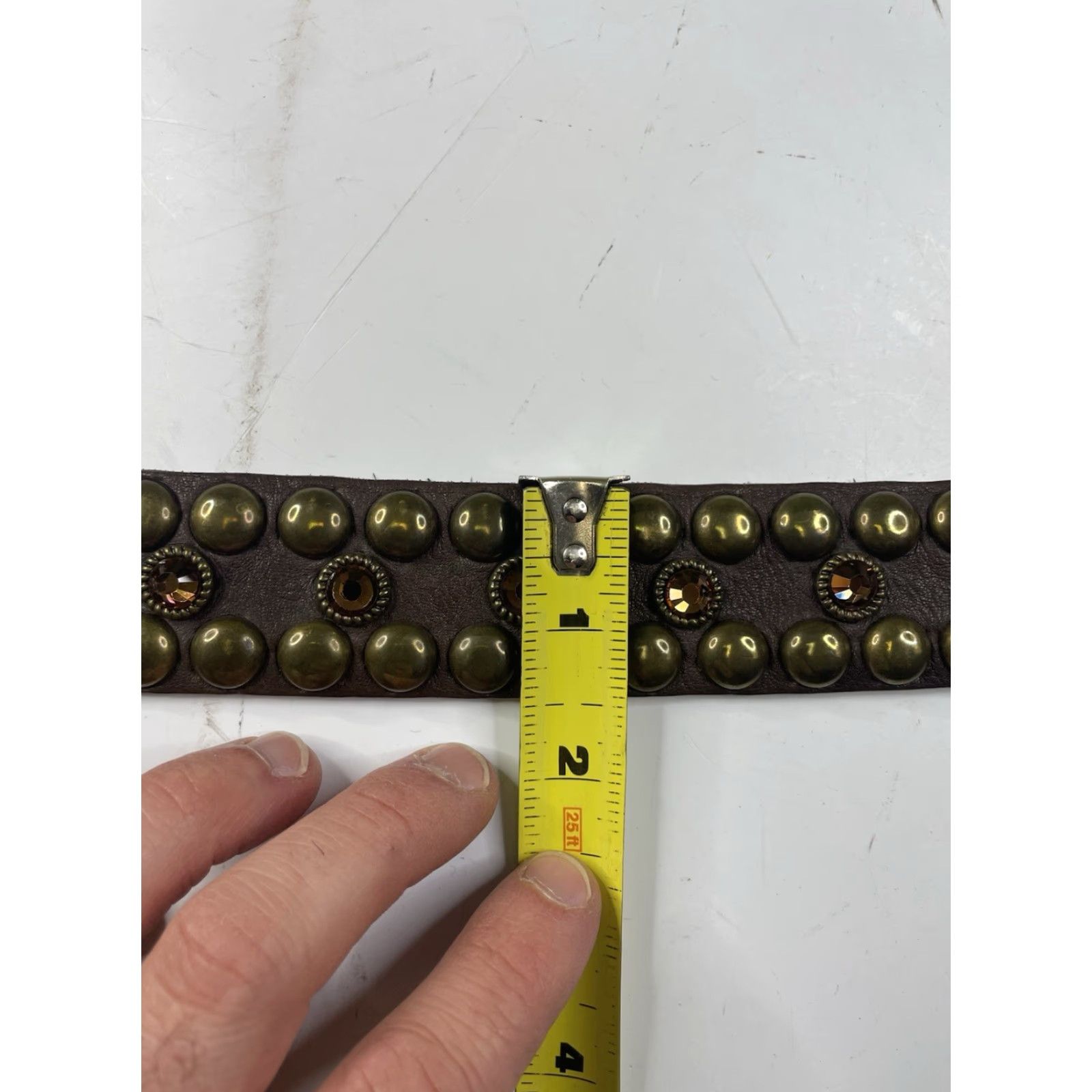 Vintage VINTAGE LEATHEROCK Studded Belt Leather Black Women Size 37 Rock Belt Accessories Womens Mens Girls Size ONE SIZE - 4 Thumbnail