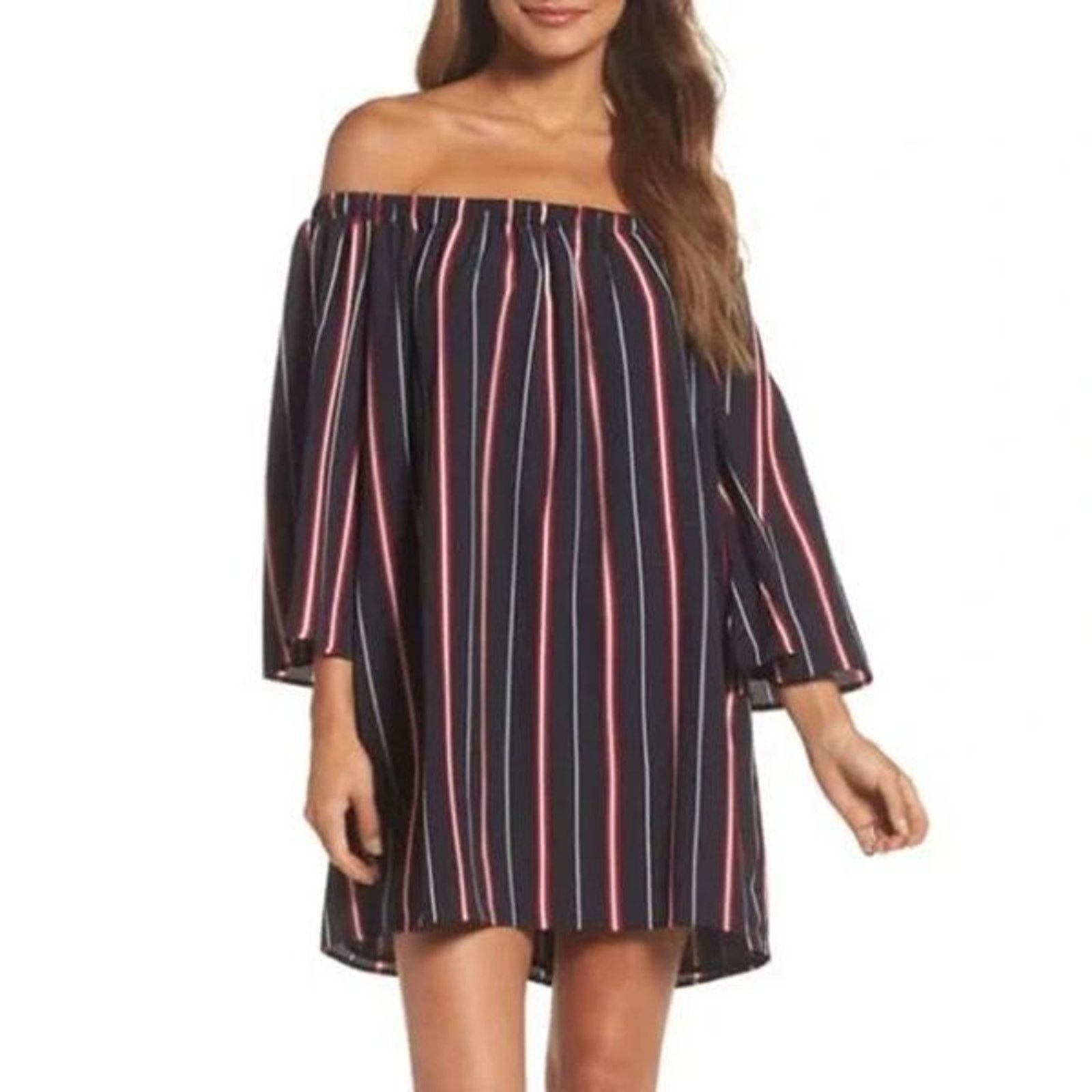 French Connection NWT FRENCH CONNECTION Hasan Striped Off The Shoulder Dress Size XS / US 0-2 / IT 36-38 - 1 Thumbnail