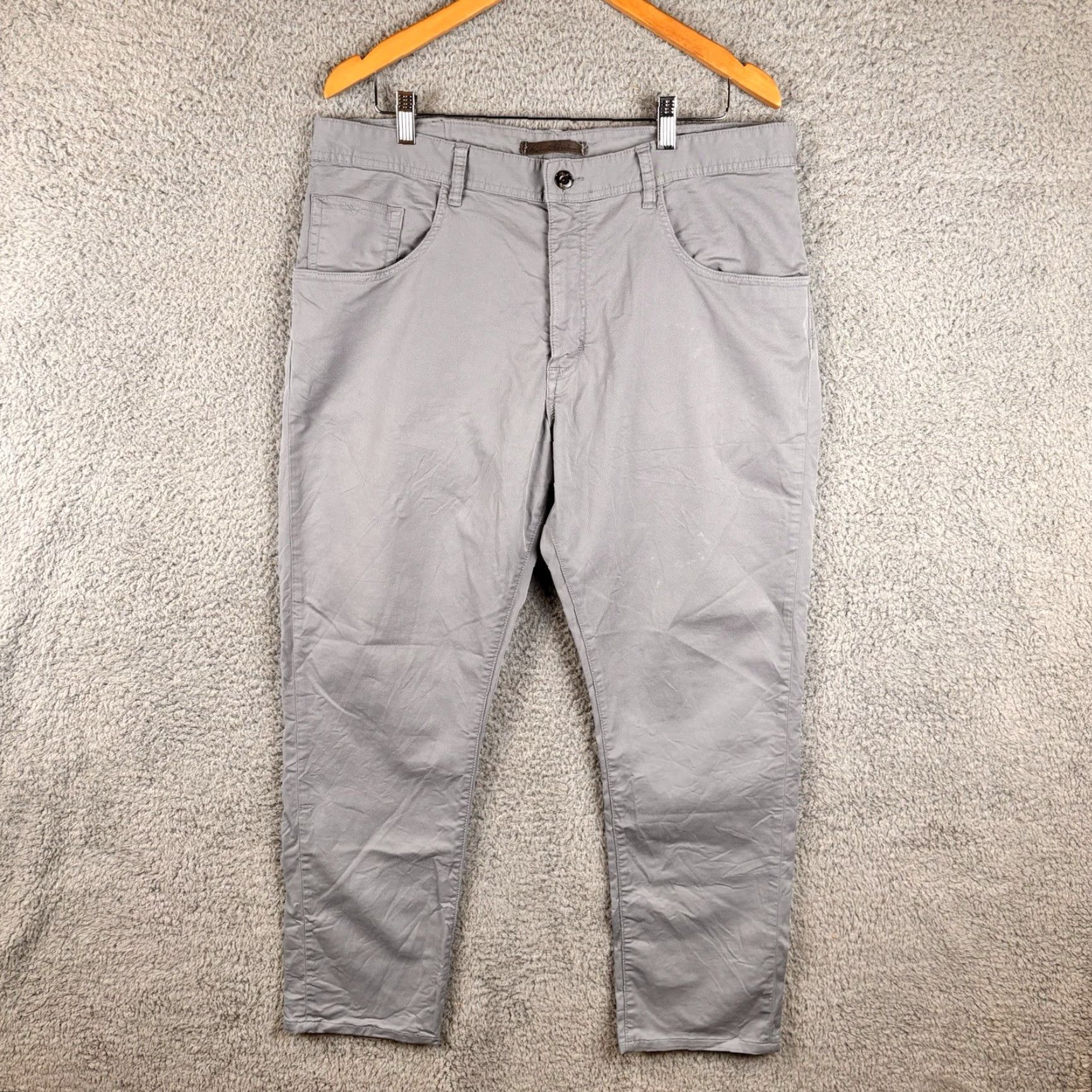 Robert Graham Robert Graham Pants Mens 38x29 Gray 5-Pocket Stretch Cotton Blend Dress Pants Straight Modern Size US 38 / EU 54 - 2 Thumbnail
