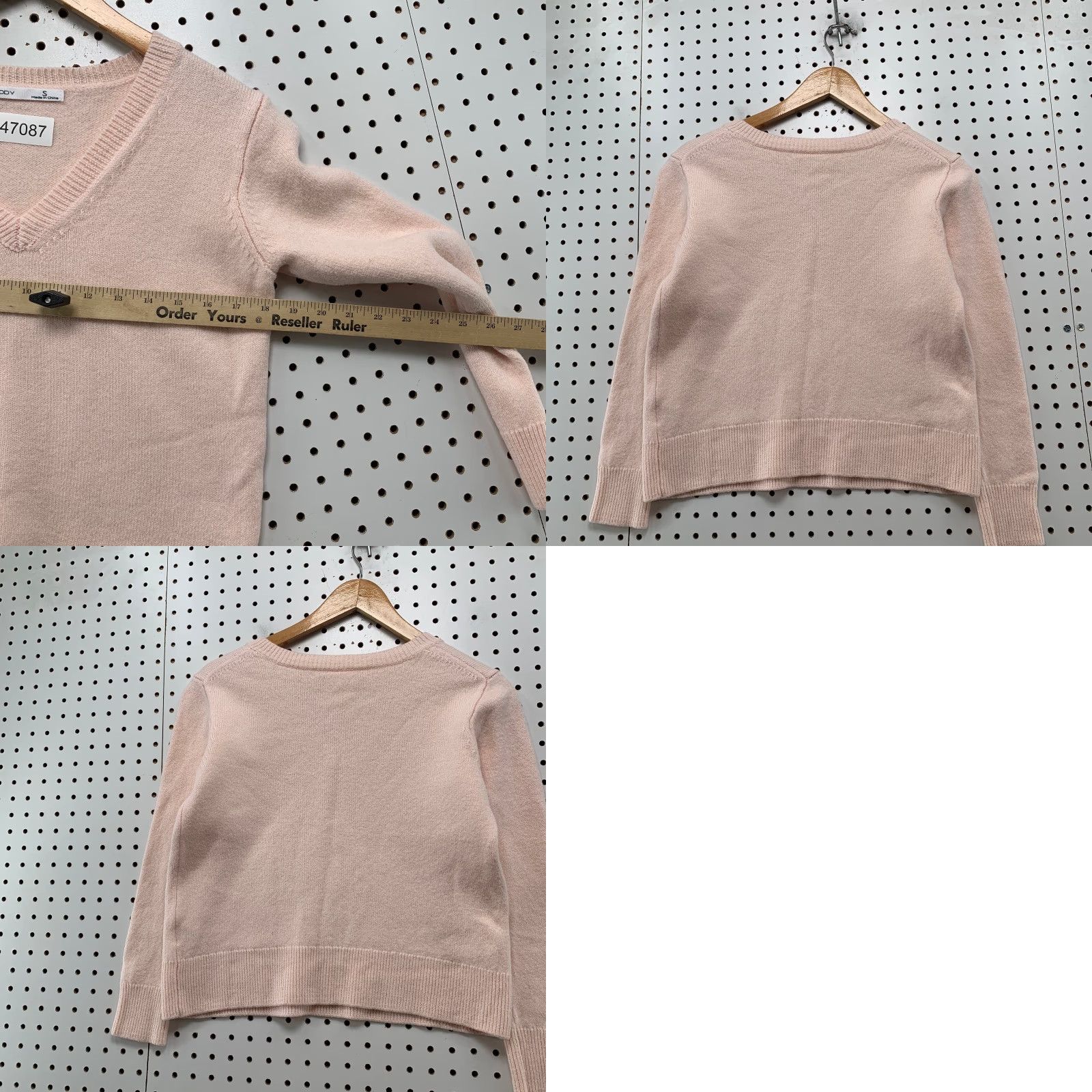 Pinko B Draddy Baruffa Merino Wool Sweater Womens Small Pink V Neck Pullover Soft Shirt Size S / US 4 / IT 40 - 9 Thumbnail