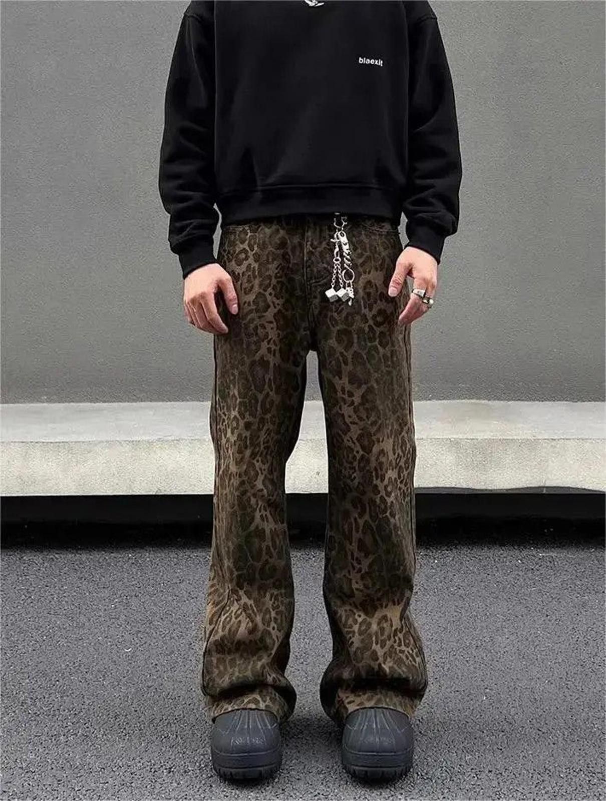 Vintage Leopard Print Wide Leg Flare Jeans Size US 32 / EU 48 - 6 Thumbnail