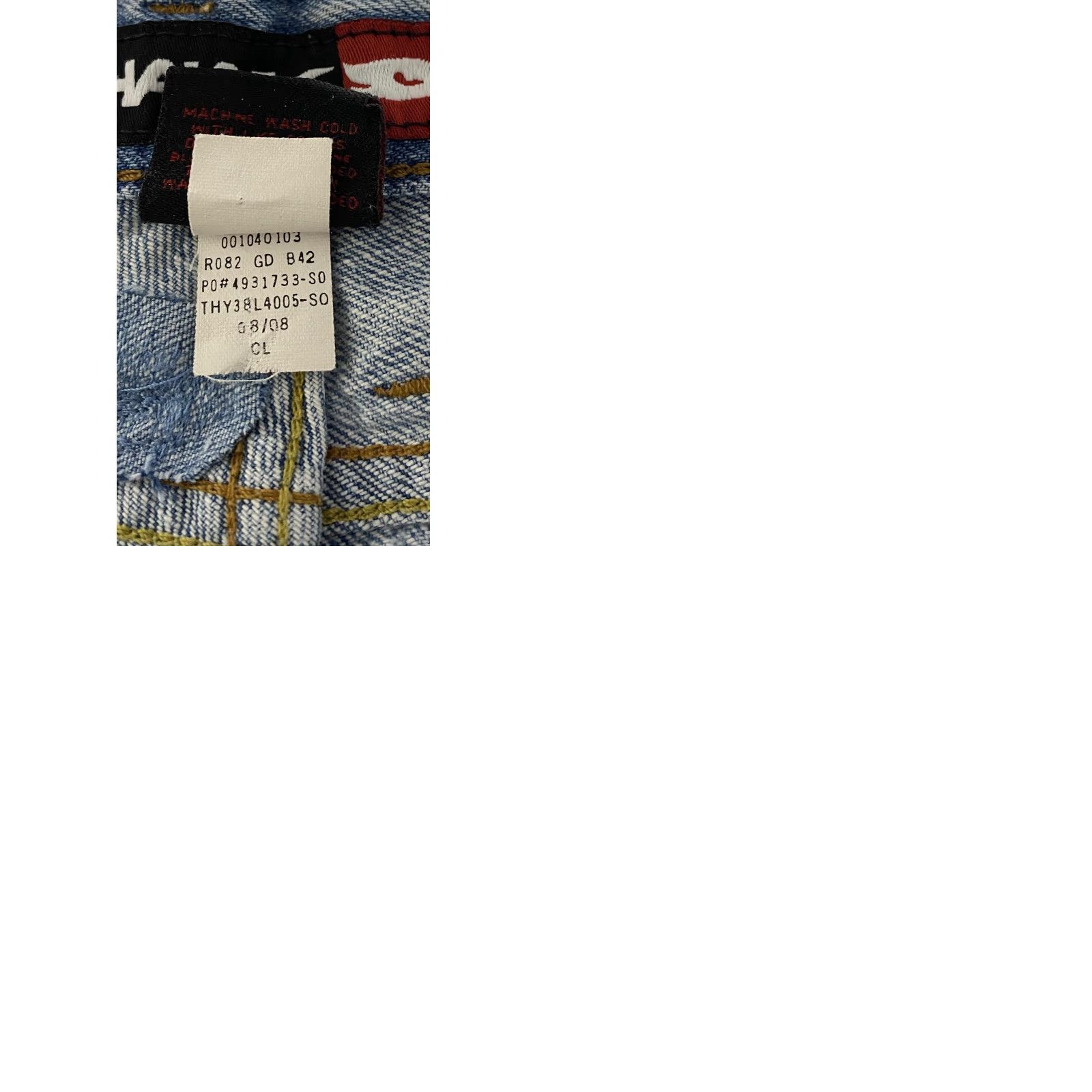 Denime Tony Hawk Jeans Mens 32x30 Light Wash Blue Denim Relaxed Straight Leg Jeans Men Size US 32 / EU 48 - 10 Thumbnail