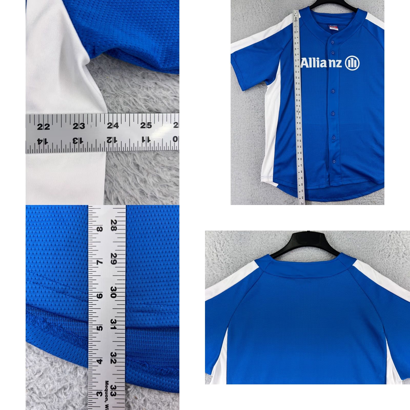 Champion Champion Baseball Jersey Adult XL Blue Button Up Polyester Jersey Mens Regular Short Sleeve Sports Gym Casual Shirt Size US XL / EU 56 / 4 - 9 Thumbnail