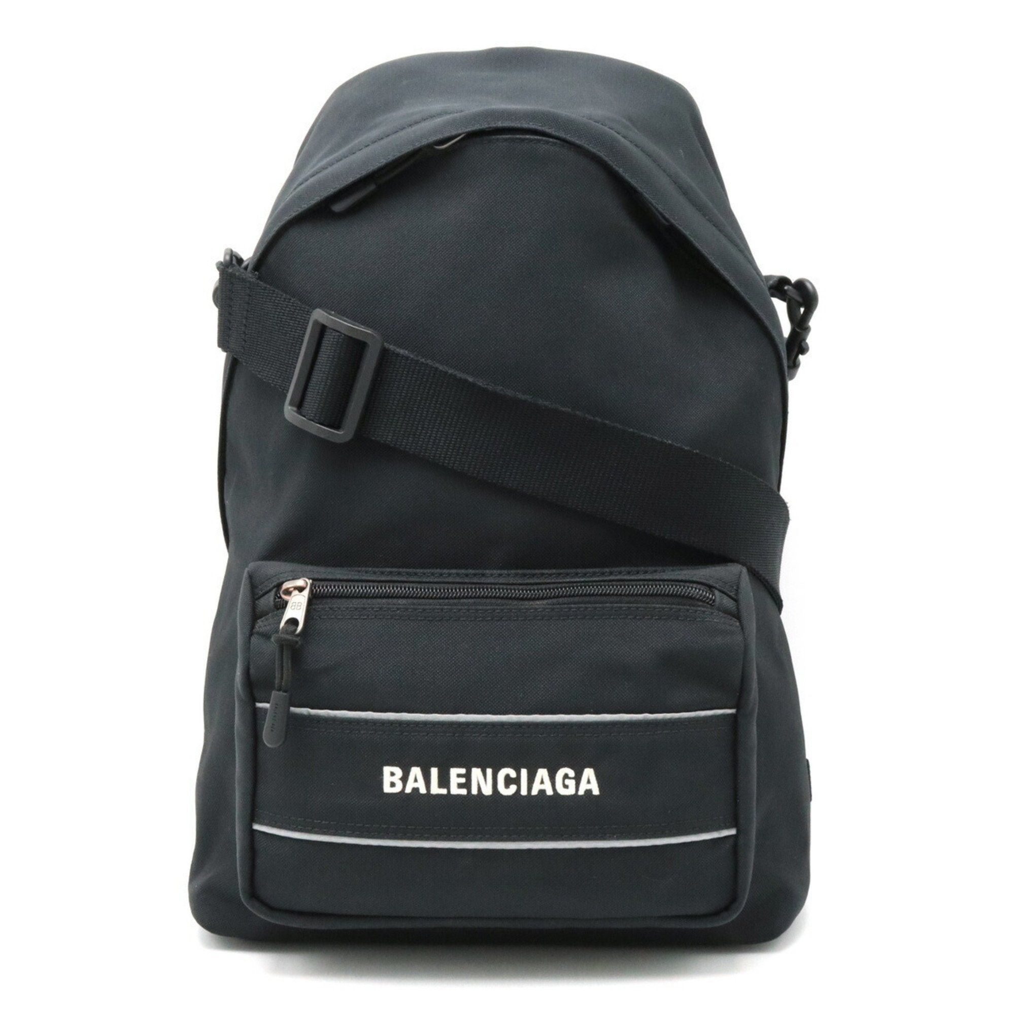 image of Balenciaga Sport Backpack Rucksack Shoulder Bag Embroidery Nylon Canvas Black 638106, Women's