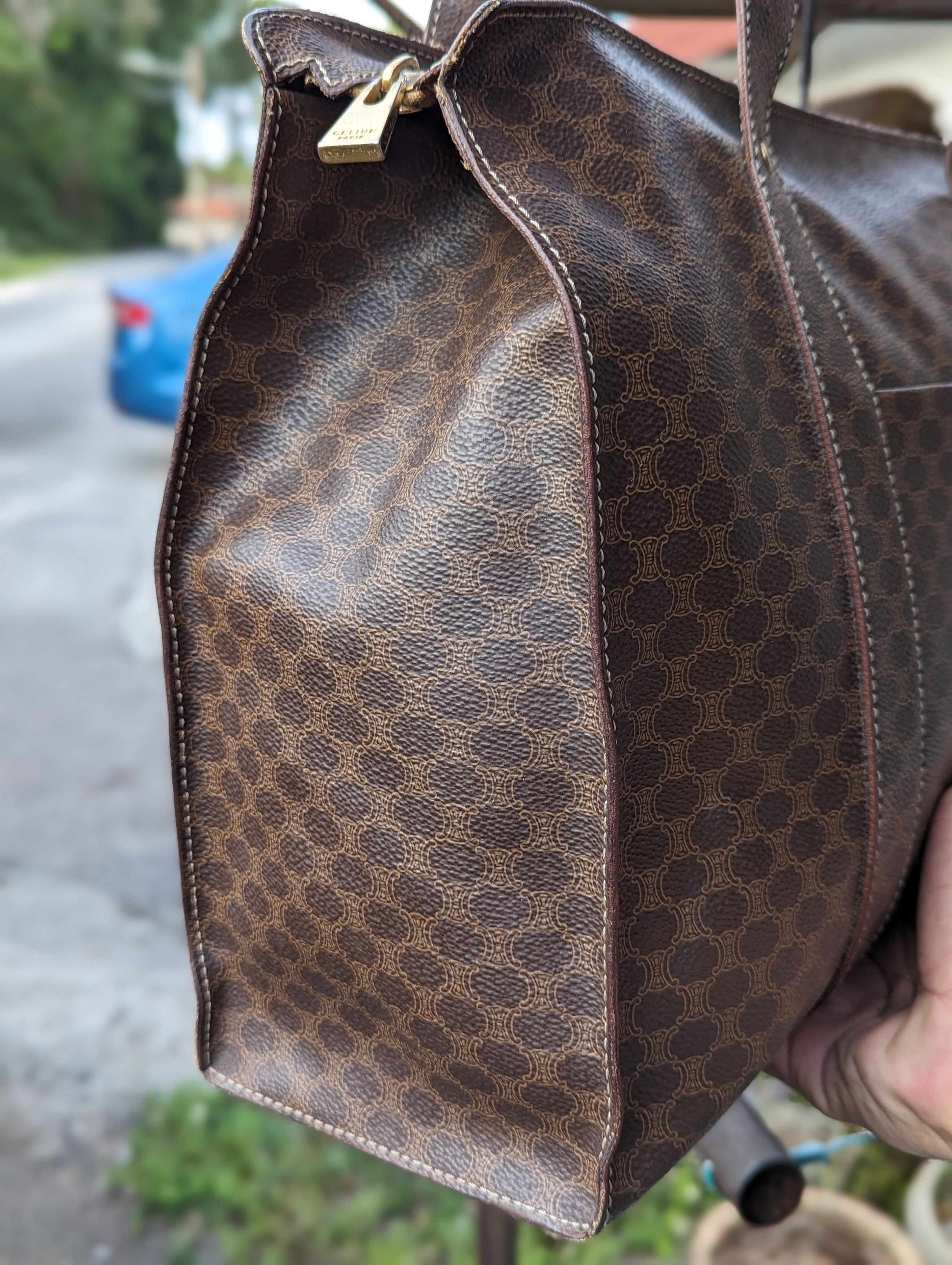 Celine Vintage Celine Macadam Pattern Shoulder/Tote Bag Brown Size ONE SIZE - 4 Thumbnail