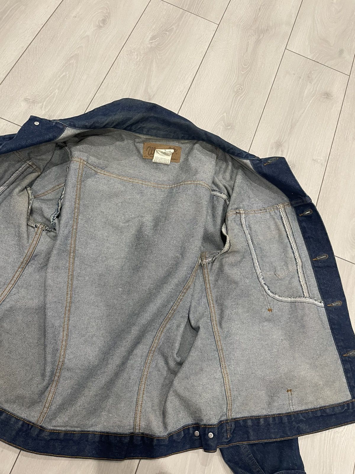 Vintage × Wrangler 80s Vintage Wrangler M-159 Western Denim Jeans Jacket bomber Size US L / EU 52-54 / 3 - 5 Thumbnail