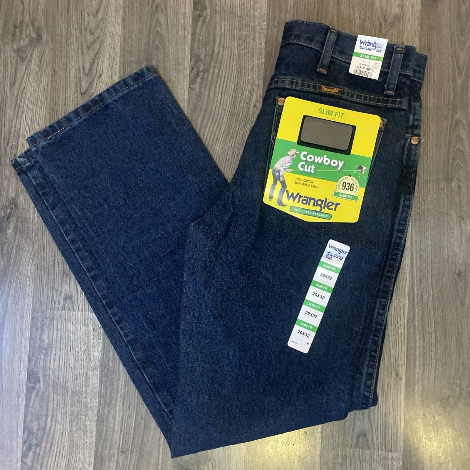 Wrangler Wrangler, 936, Slim Fit, Jeans, Men’s 29x32, Cowboy Cut Size US 29 - 1 Thumbnail