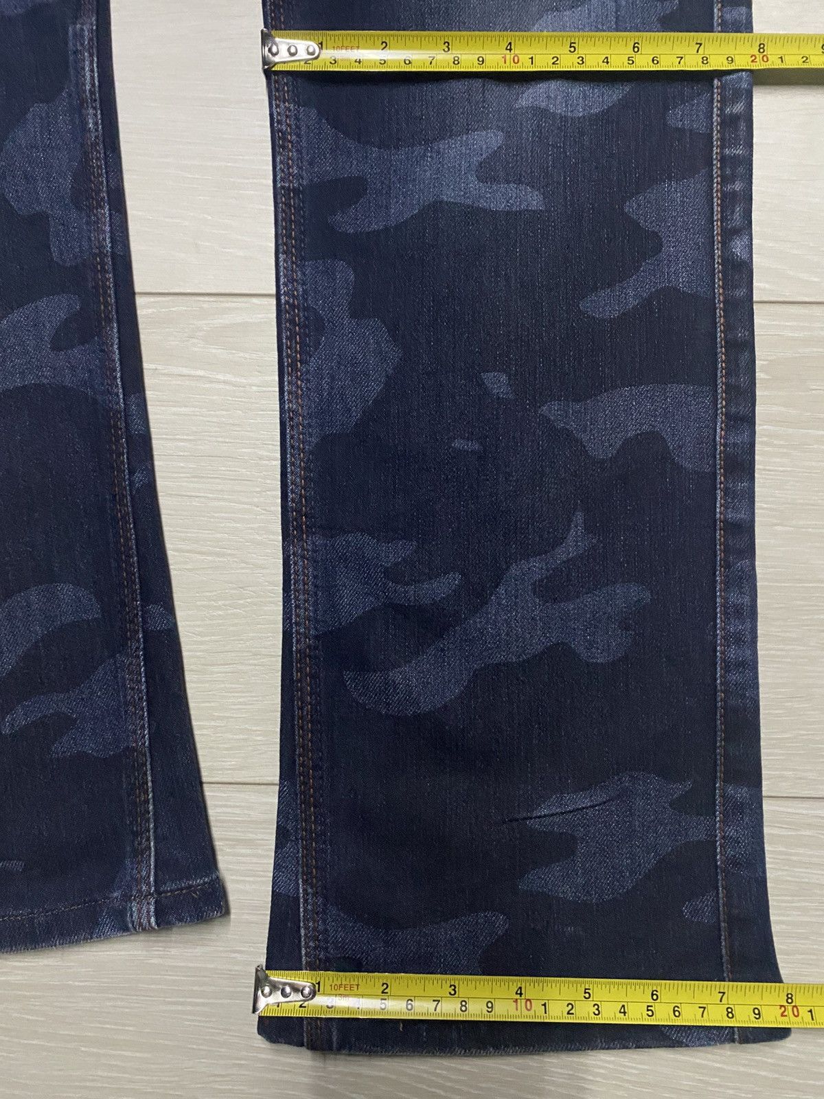 HIDEAWAYS Vintage Hideway Nicole Blue Camo Straight Slim Jeans Size US 35 - 15 Thumbnail