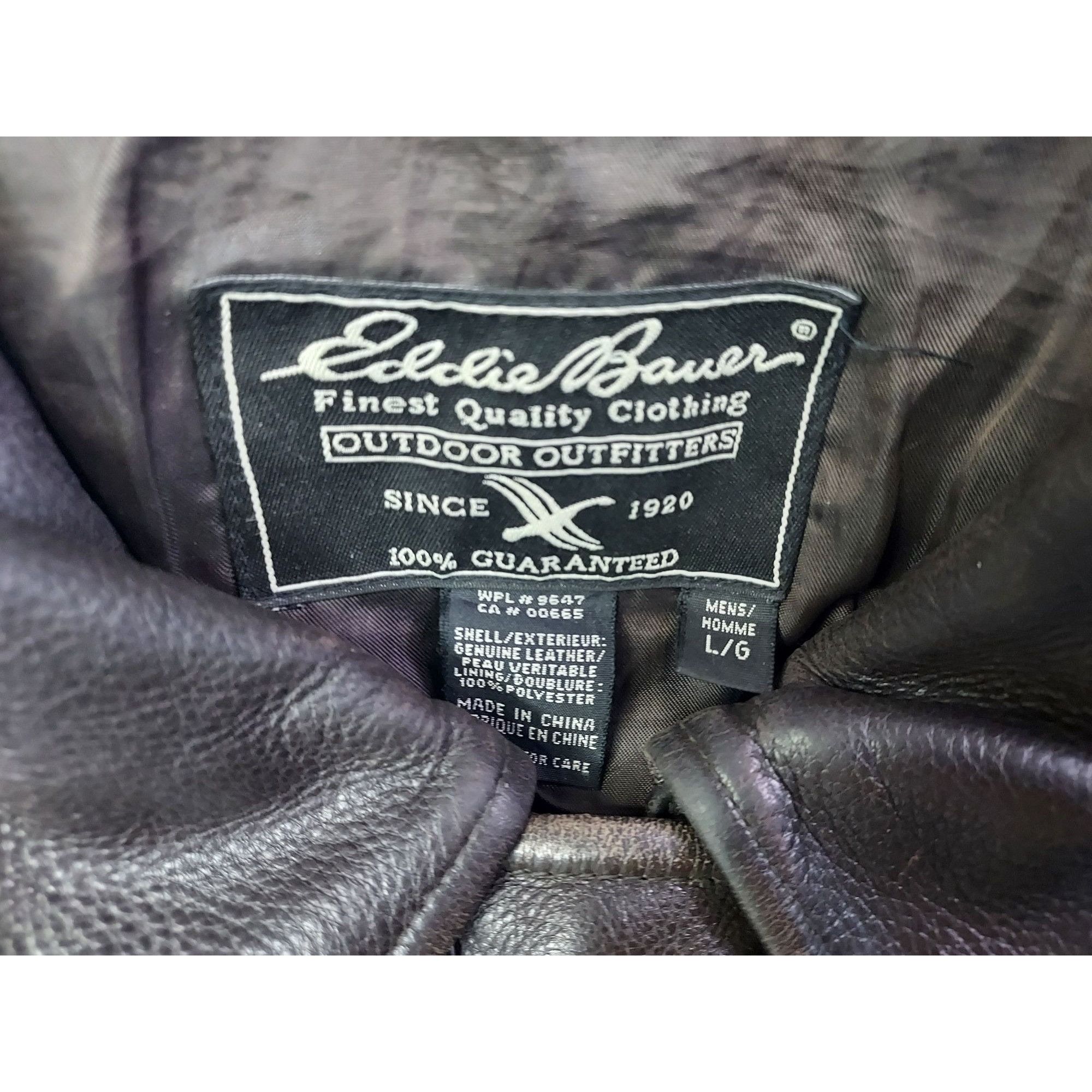 Eddie Bauer Eddie Bauer Men's Leather Jacket L Brown Genuine Leather Dis Size US L / EU 52-54 / 3 - 3 Thumbnail