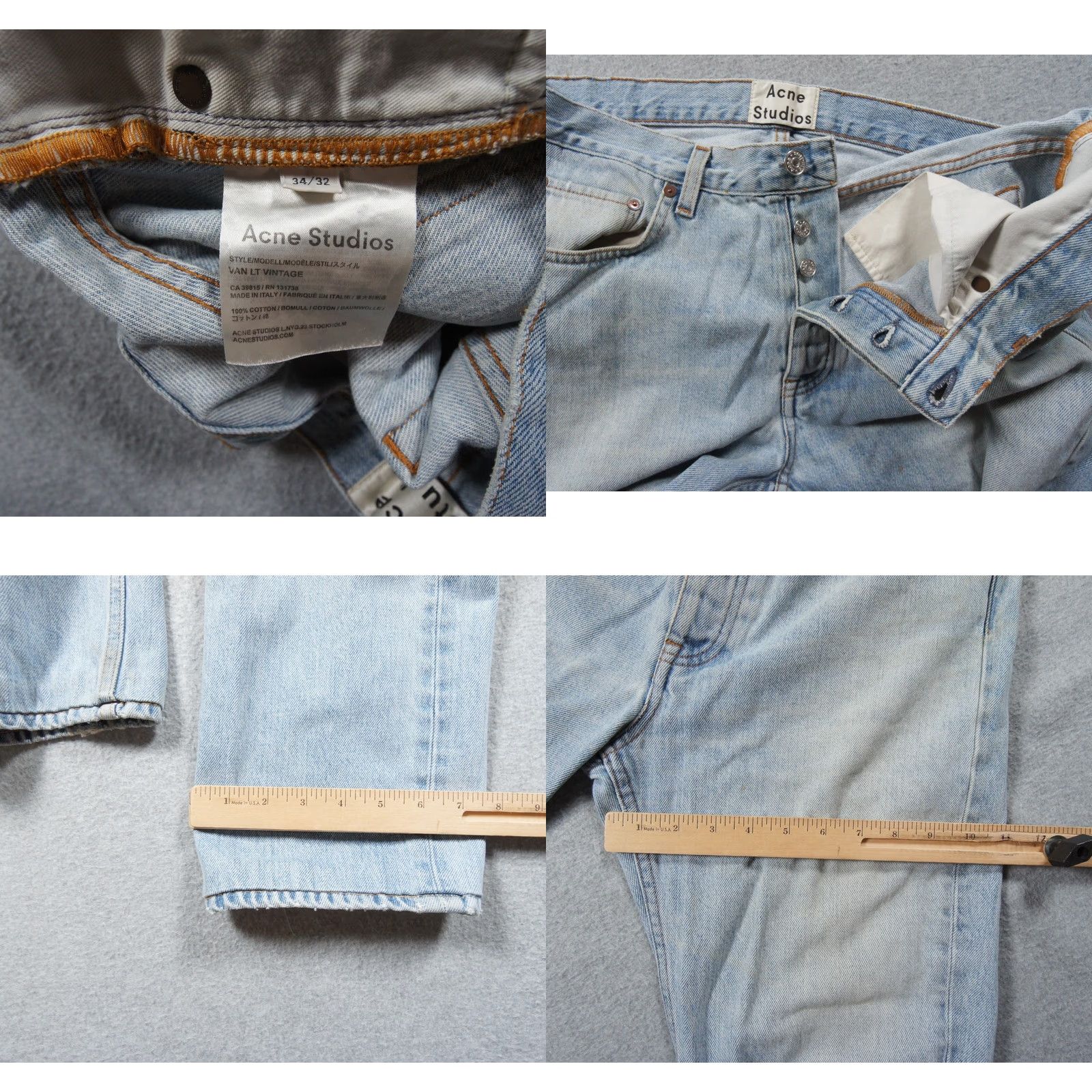 Acne Studios Acne Studios Jeans Mens 34x26 Blue Light Wash Denim Pants Designer Shirt? Size US 34 / EU 50 - 9 Thumbnail